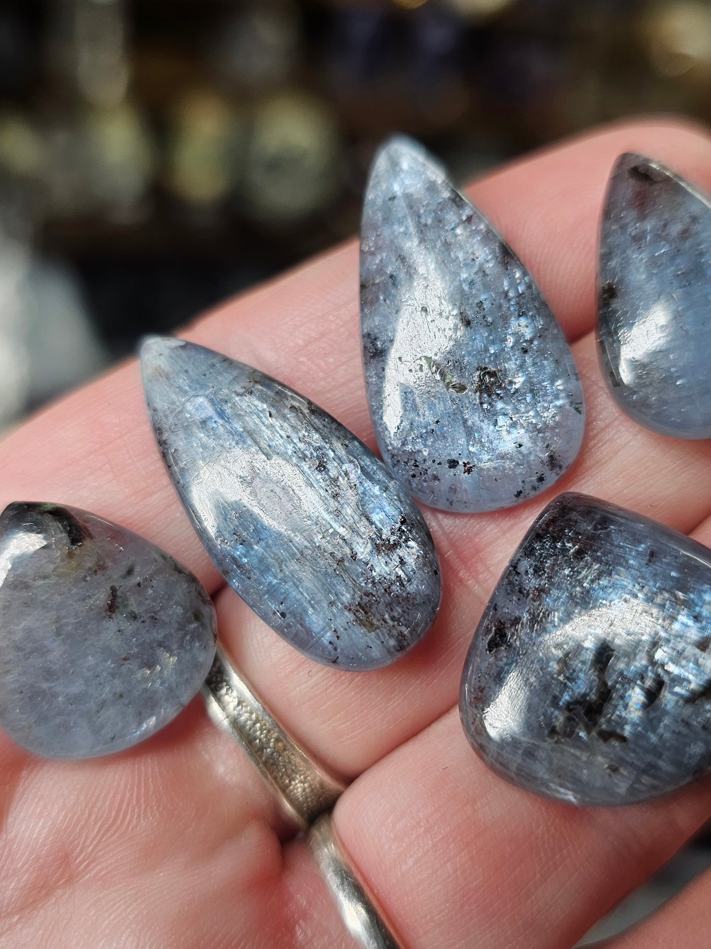 Blue Gem Kyanite Teardrop Cabochon