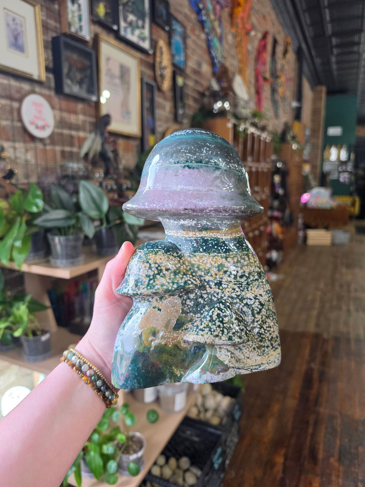 Orbicular Jasper Mushroom Carving