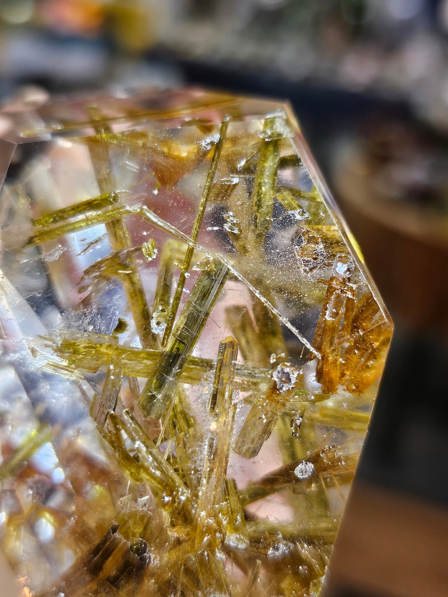 Epidote in Quartz Freeform