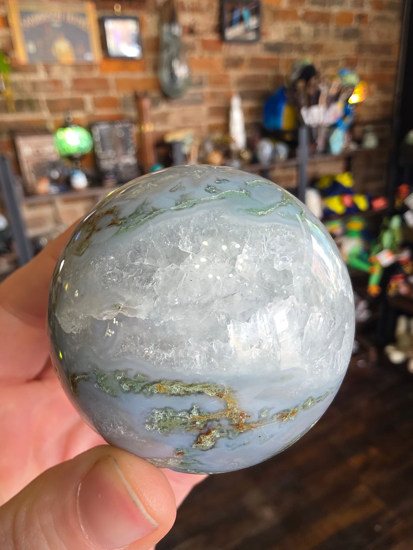 Moss agate Sphere