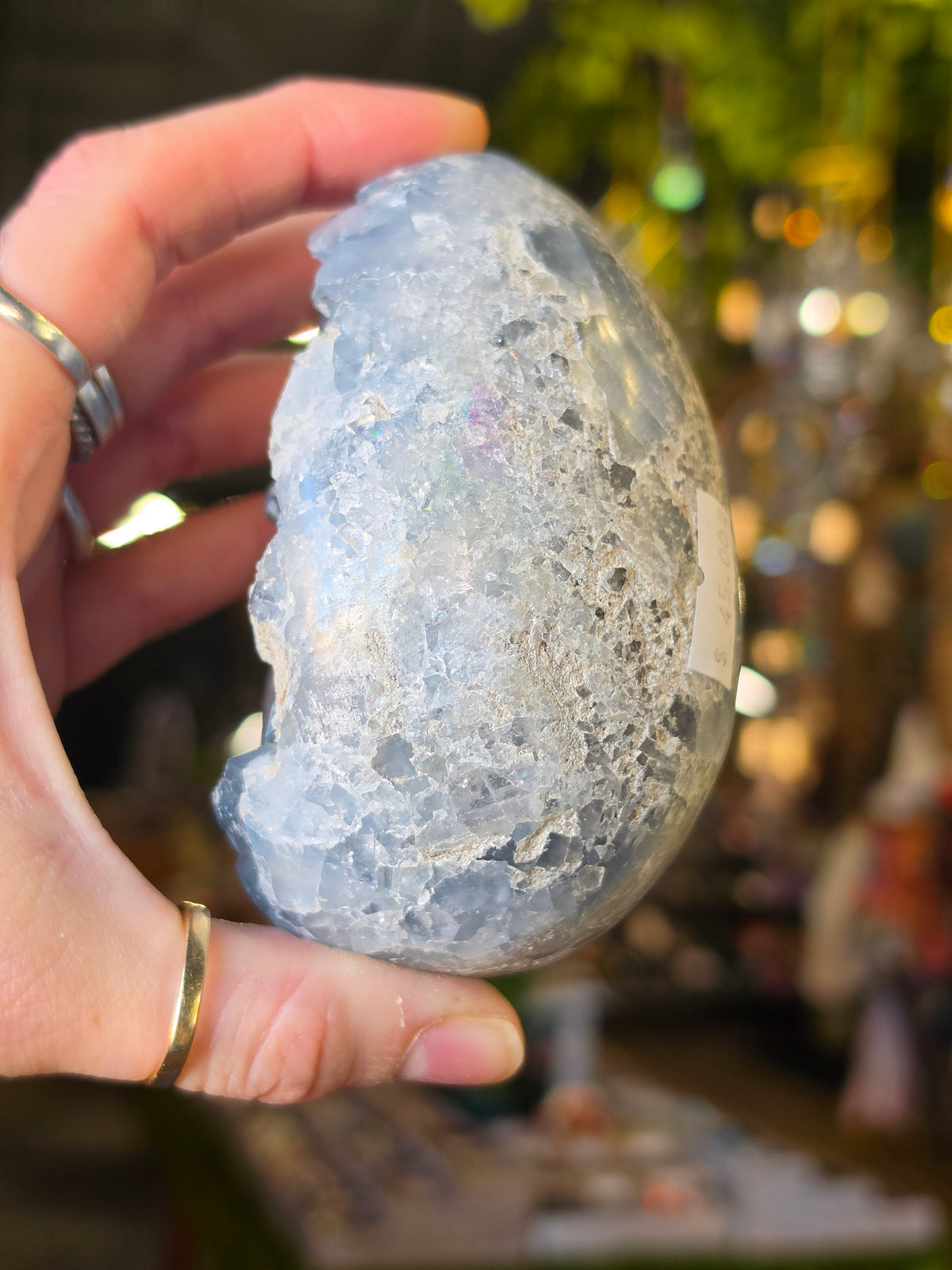 Celestite Egg Carving