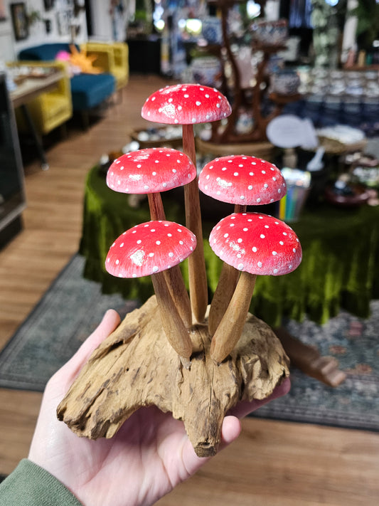 Wood Mushroom Carvings