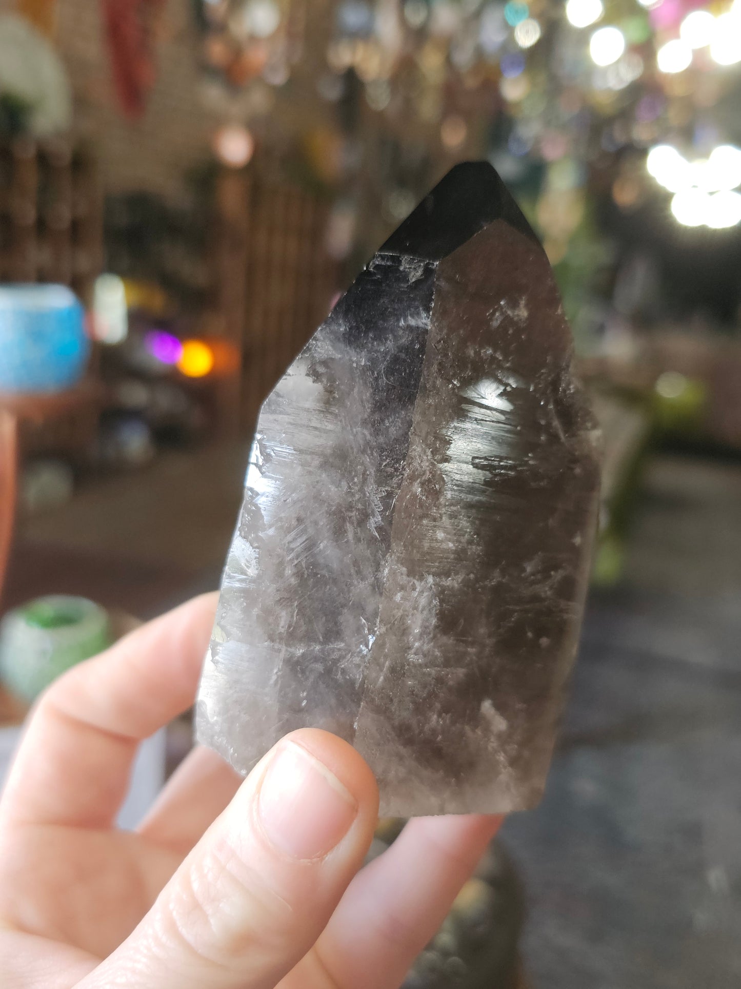 Partially Polished/ Raw Smoky Quartz Point
