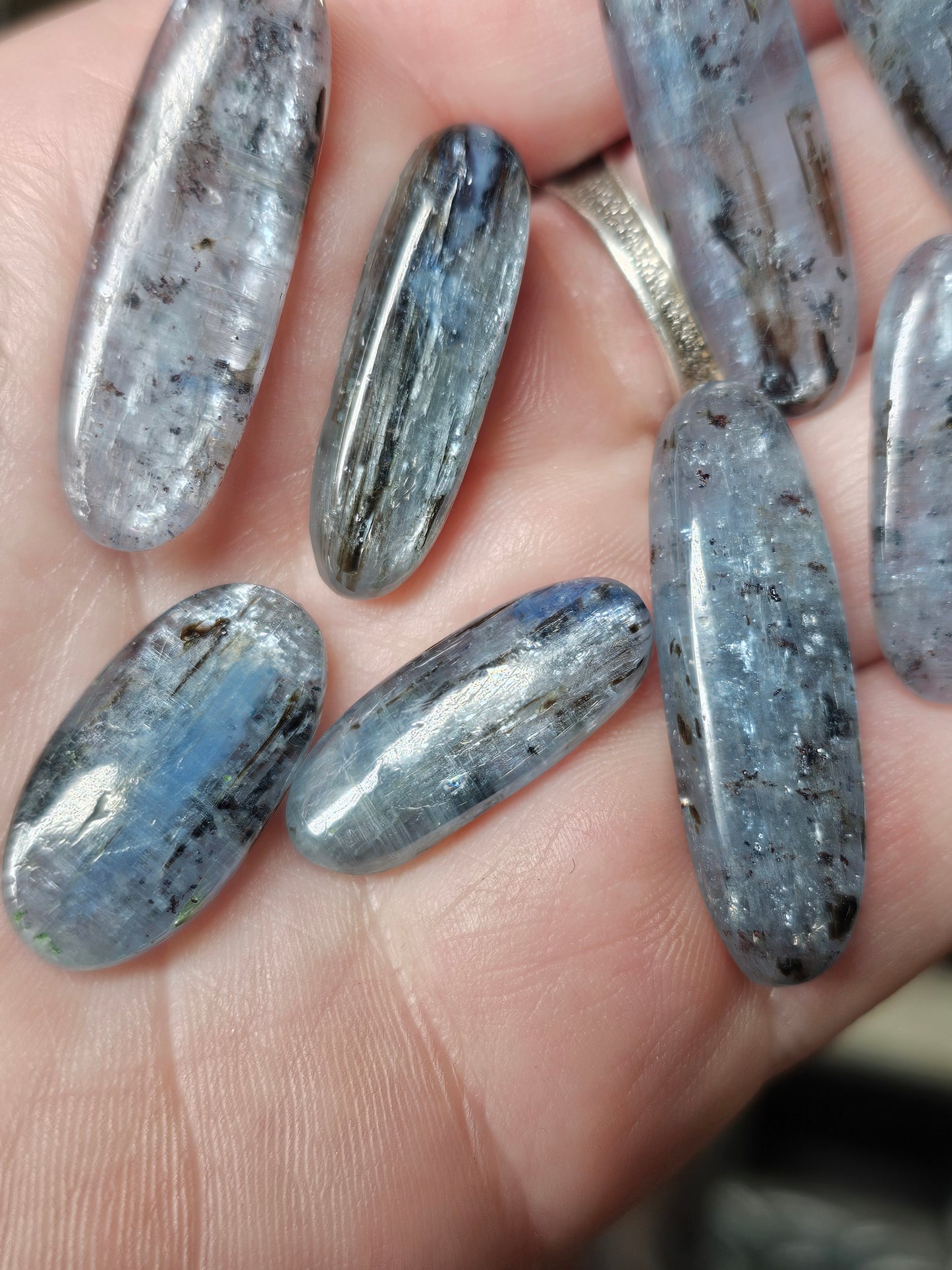 Blue Kyanite Oblong Oval Cabochons