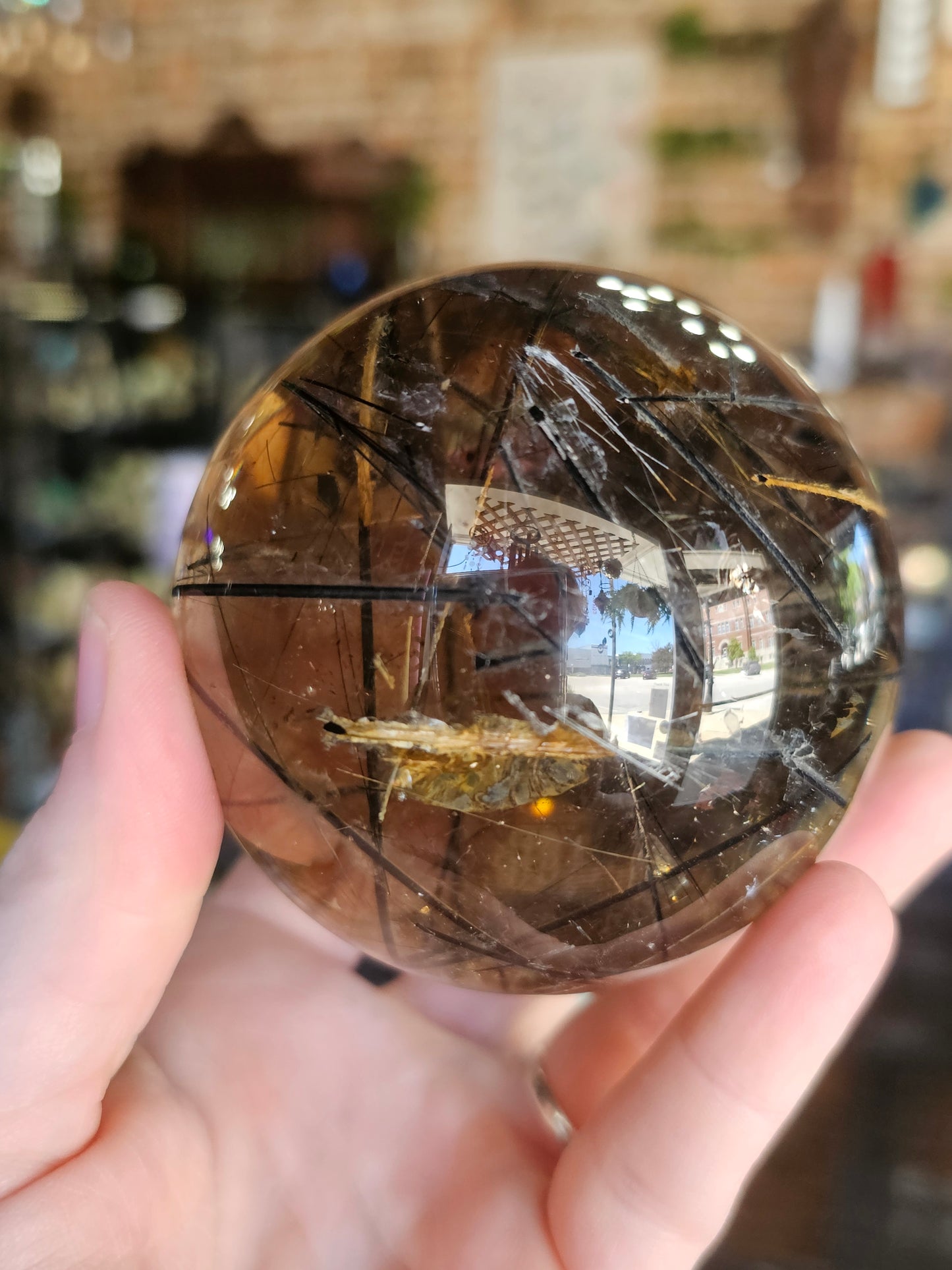Black Tourmaline & Rutile Sphere
