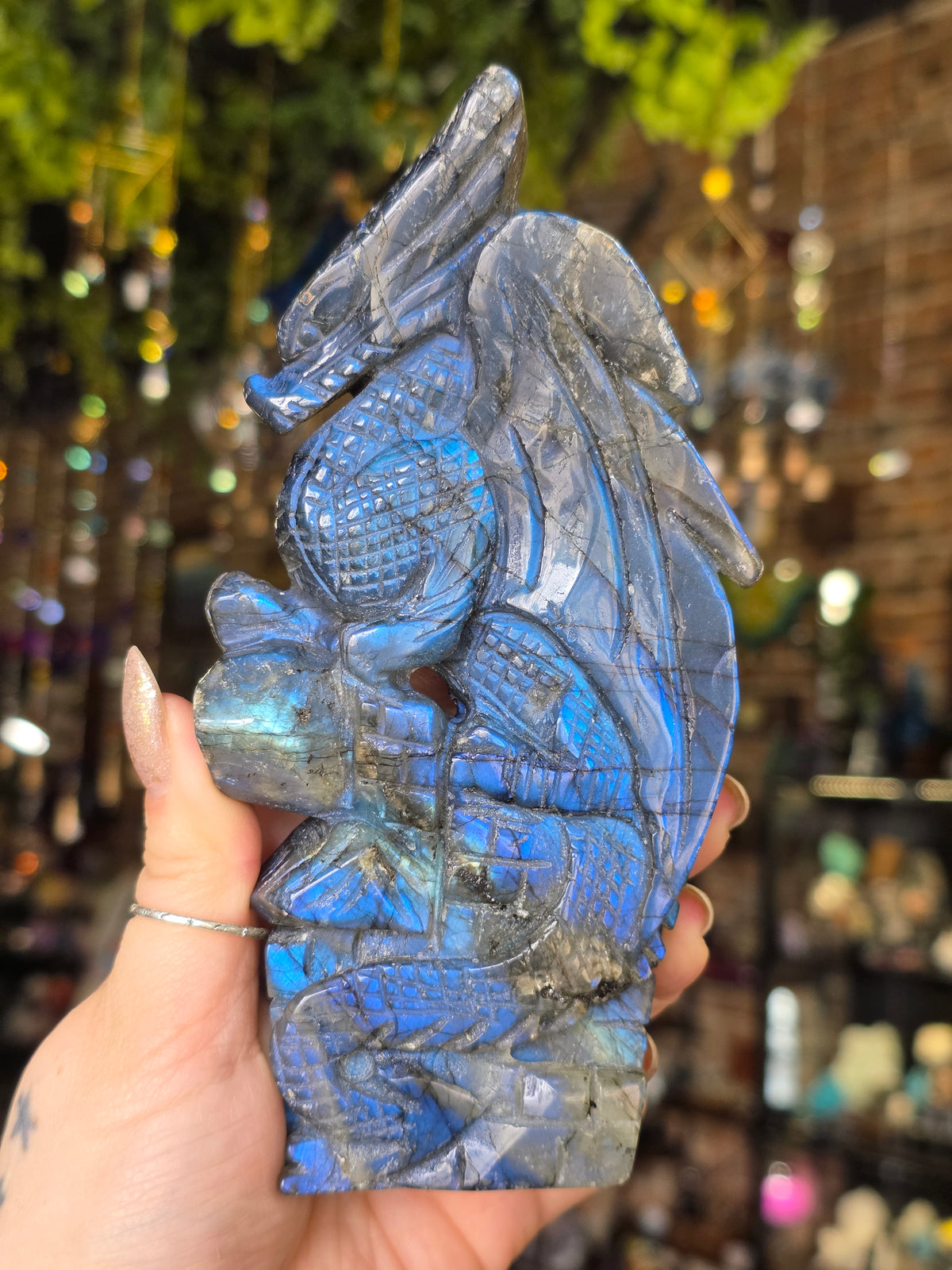 Labradorite Dragon Carving
