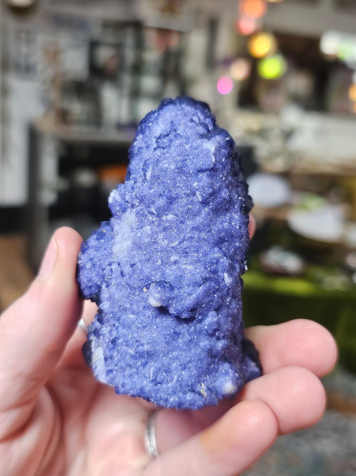 Blueberry Fluorite on Quartz