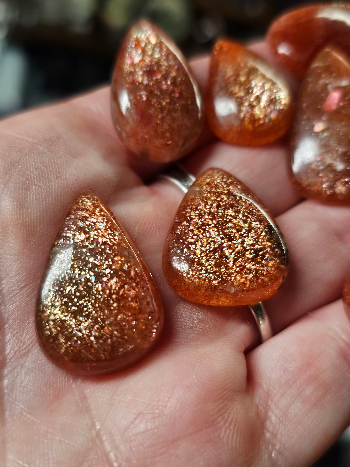 Arusha Sunstone Tear Drop Cabochons