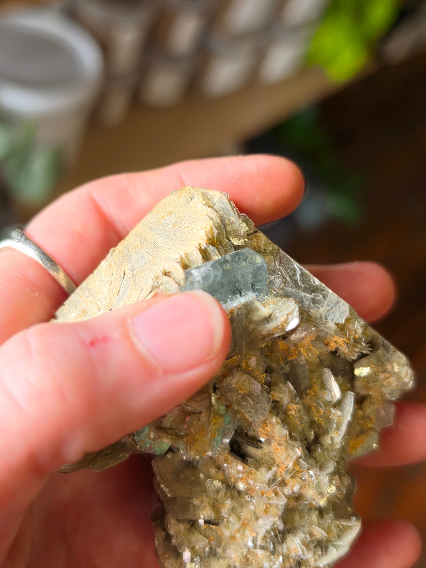 Aquamarine on Muscovite