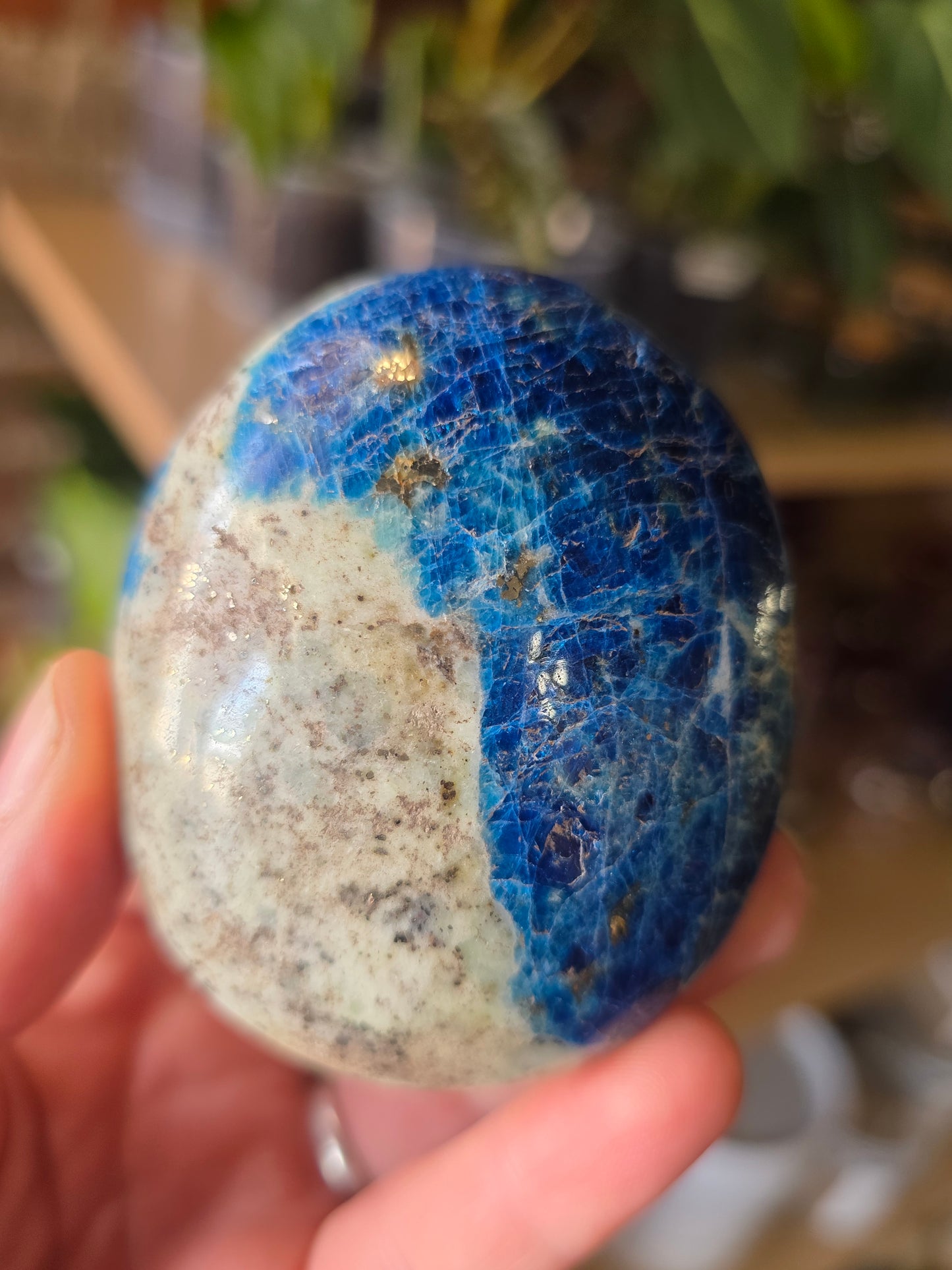 Fluorecent Sodalite Palm Stone
