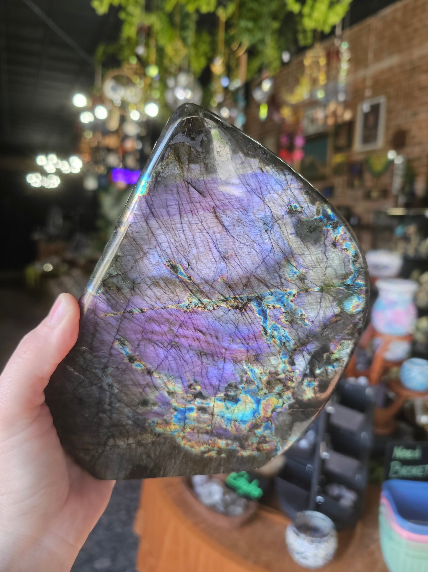 Rainbow labradorite freeform