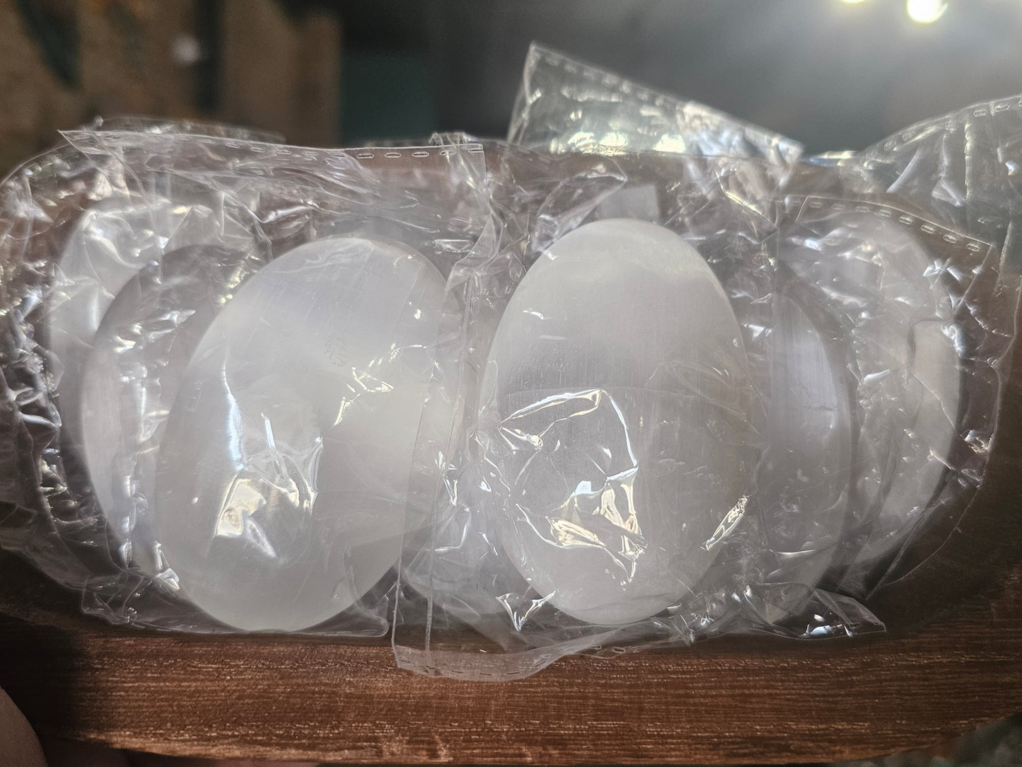 Selenite Palm Stone