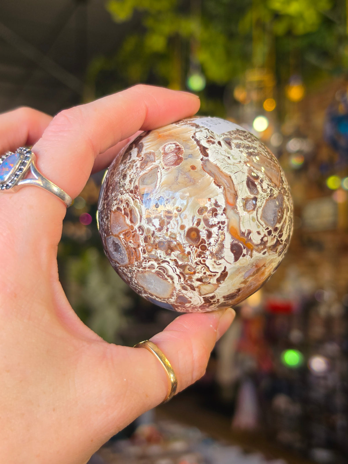 Druzy Money Agate Sphere