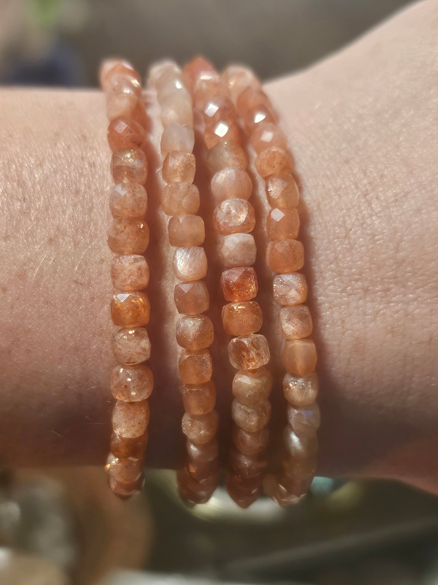Sunstone Faceted Stretch Bracelet
