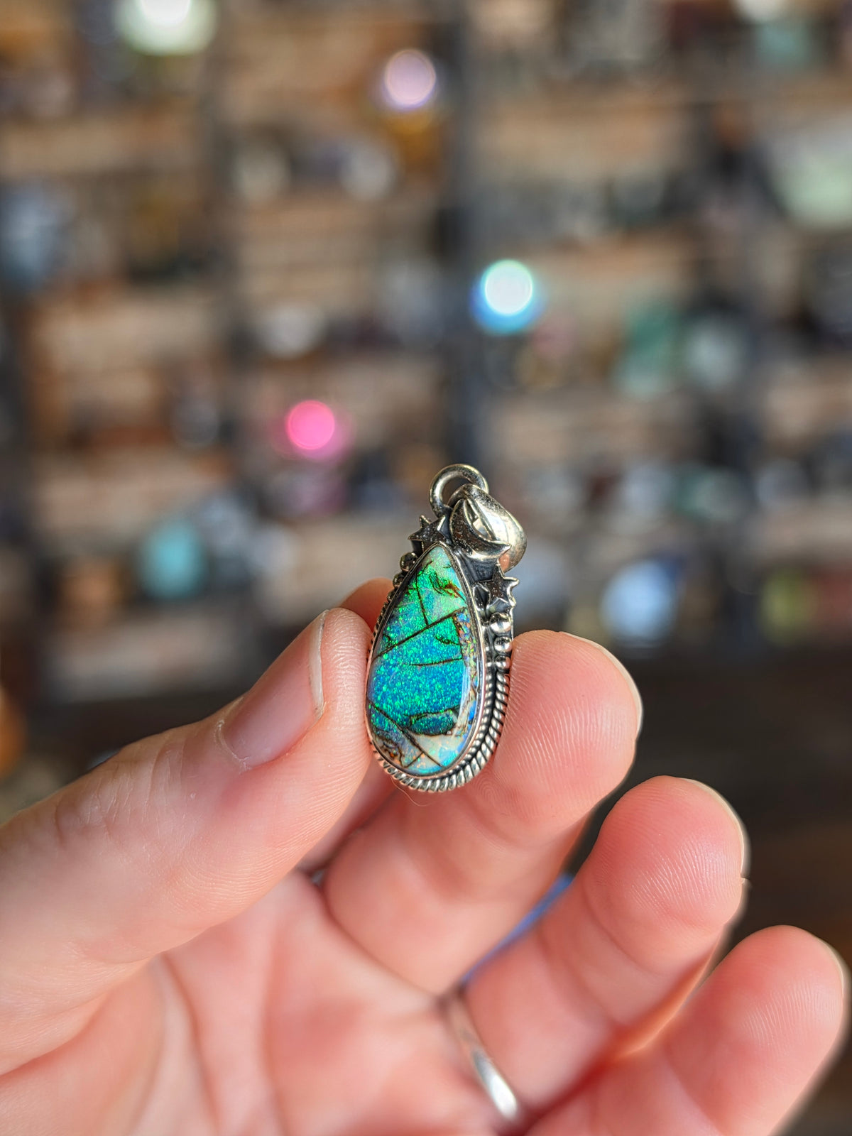 Monarch Opal Pendant ( Lab created Opal)