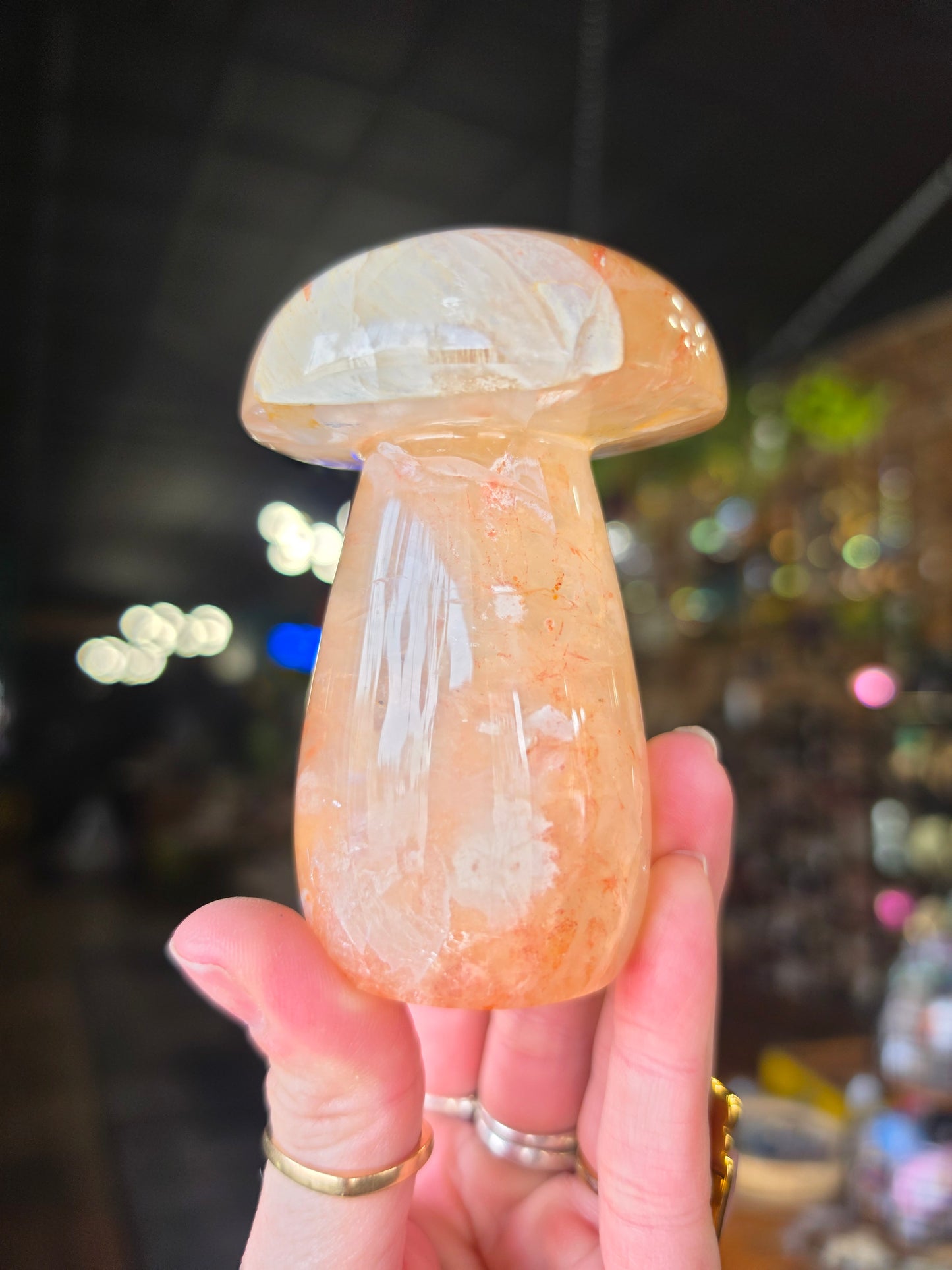 Fire Quartz Mushroom Carving