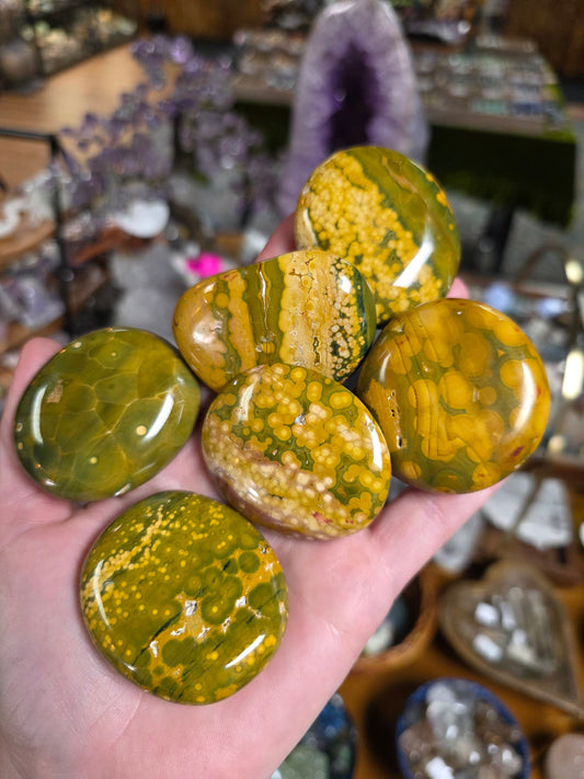 Yellow and green Vein Kabamby Ocean Jasper