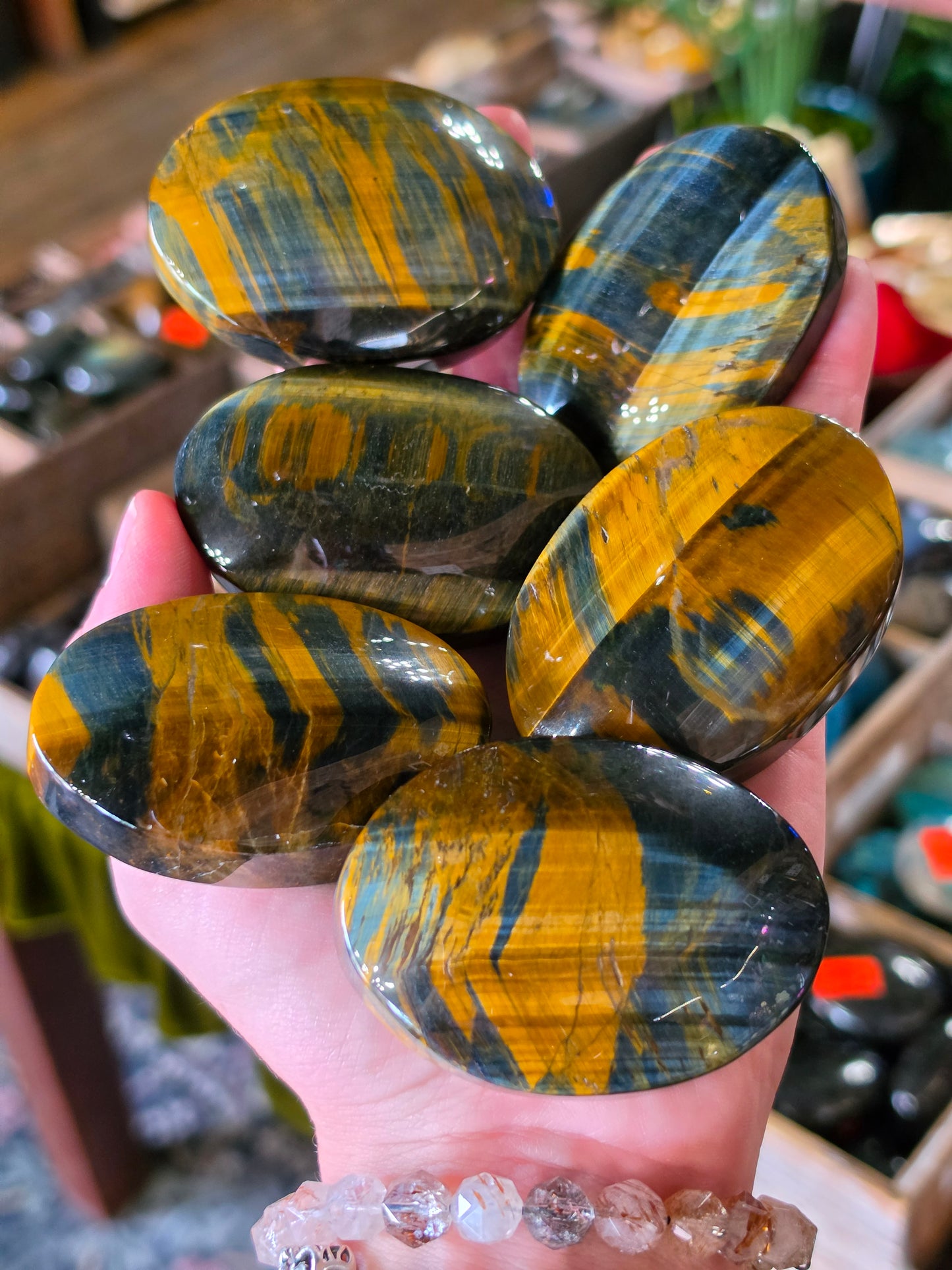 Tigers Eye Palm Stone