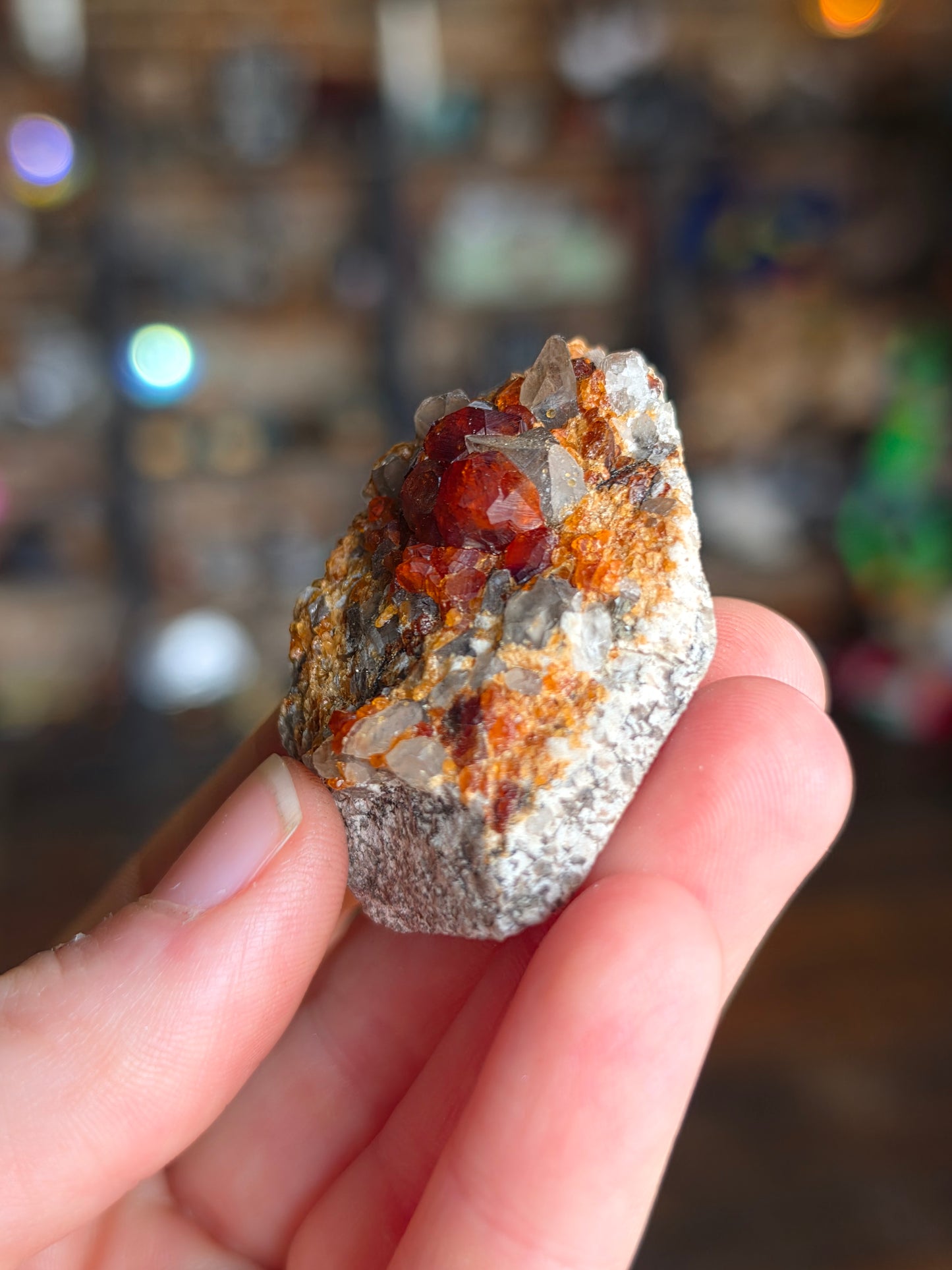 Garnet on Smoky Quartz