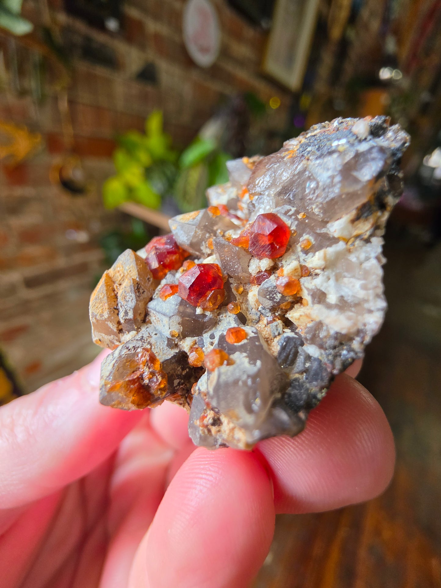 Garnet on Smoky Quartz