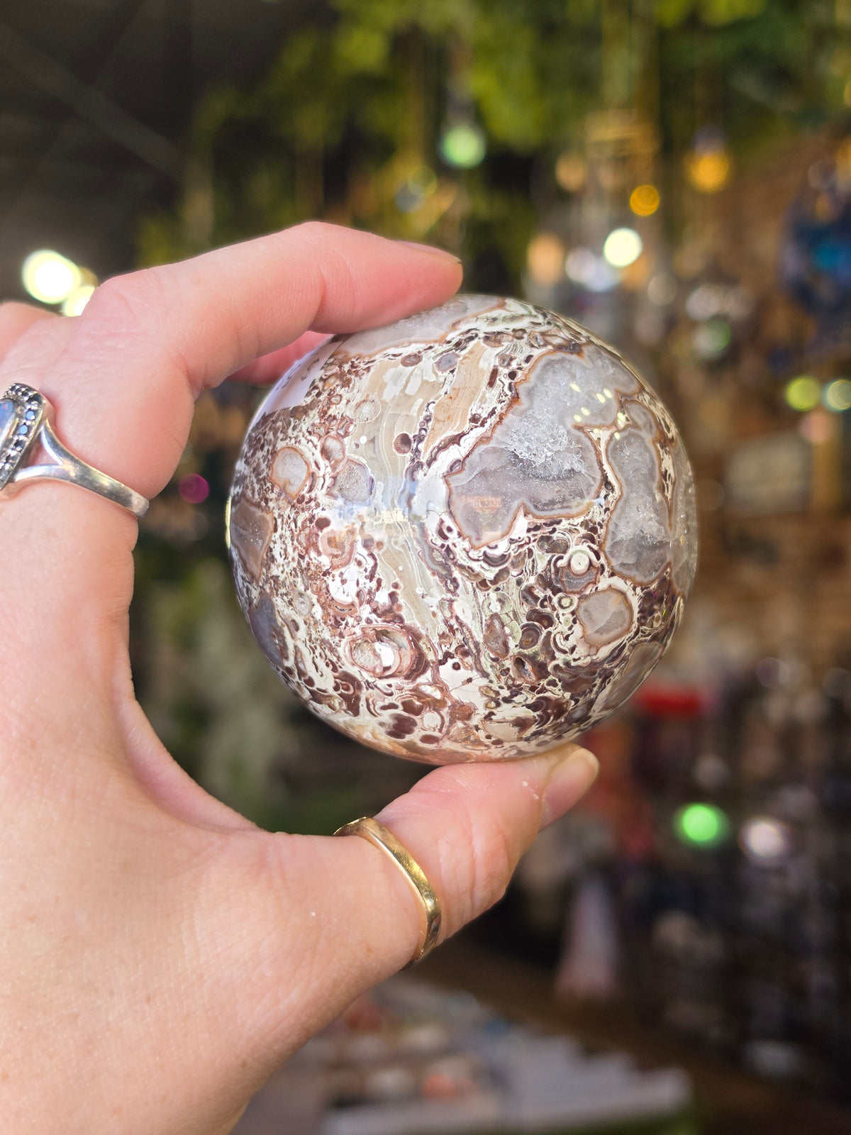 Druzy Money Agate Sphere