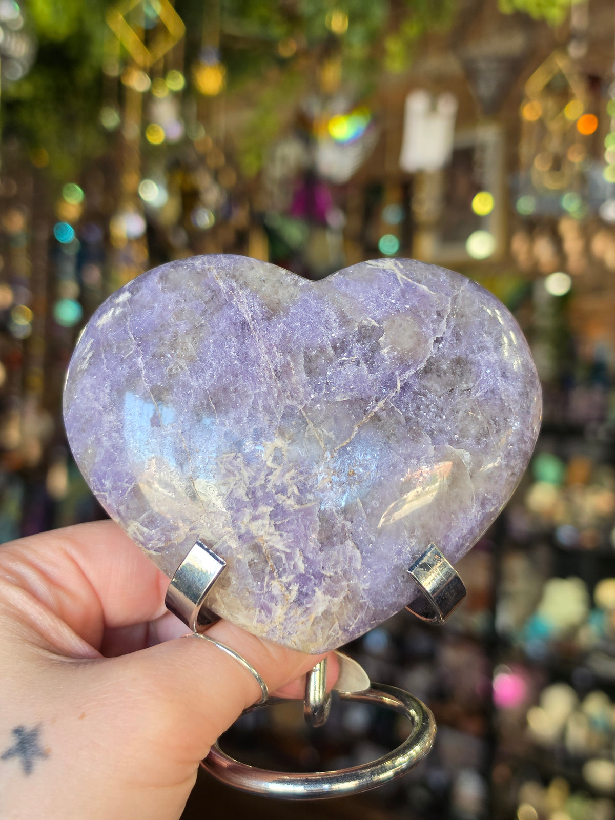 Lepidolite Heart with stand