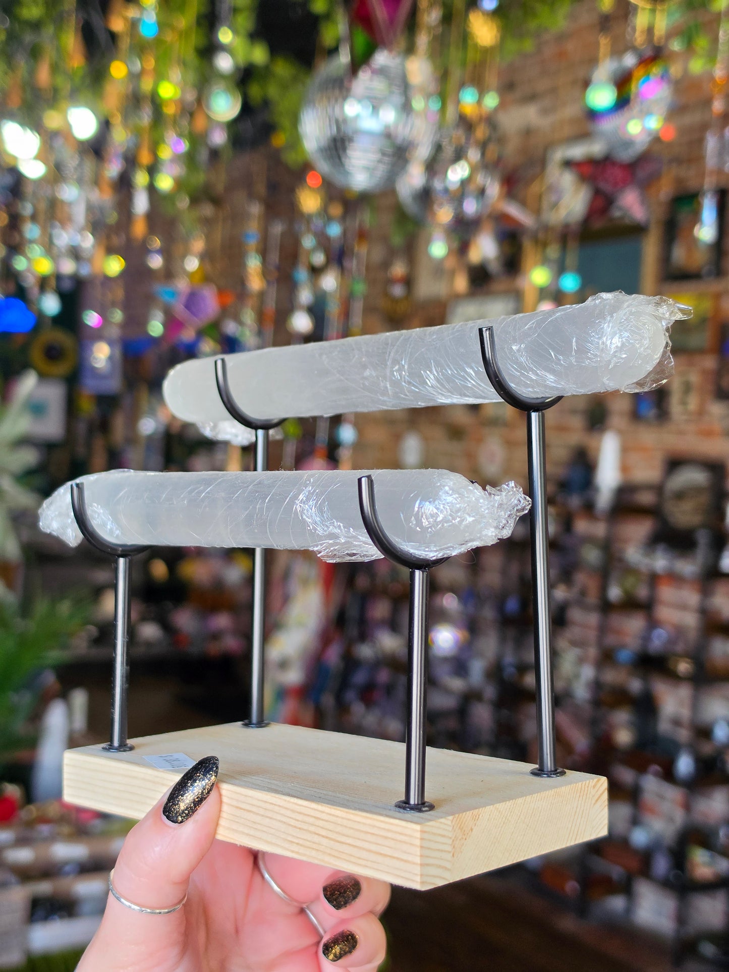 Satin Spar Jewelry Stand