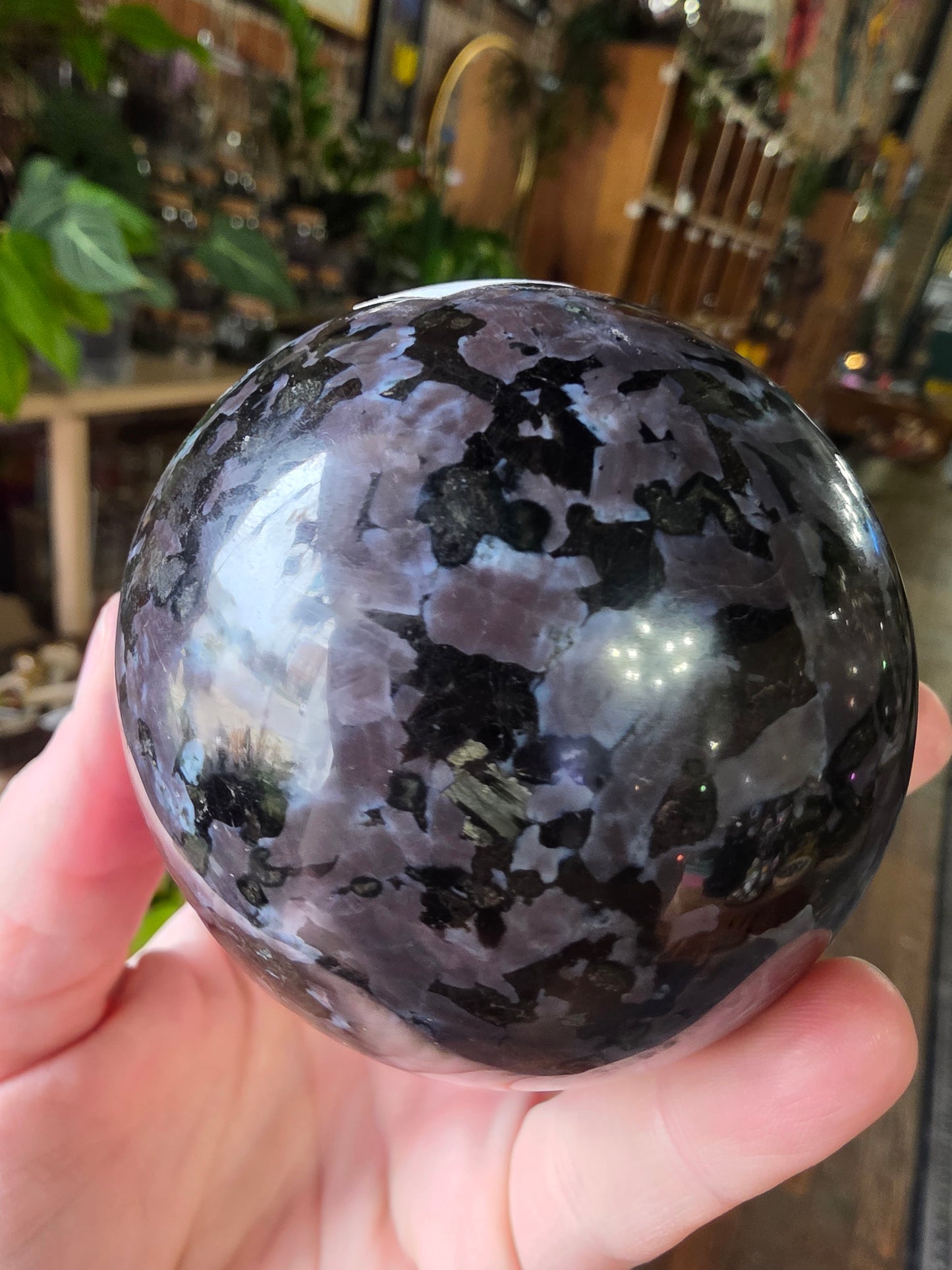 Indigo Gabbro Sphere ( Merlinite)