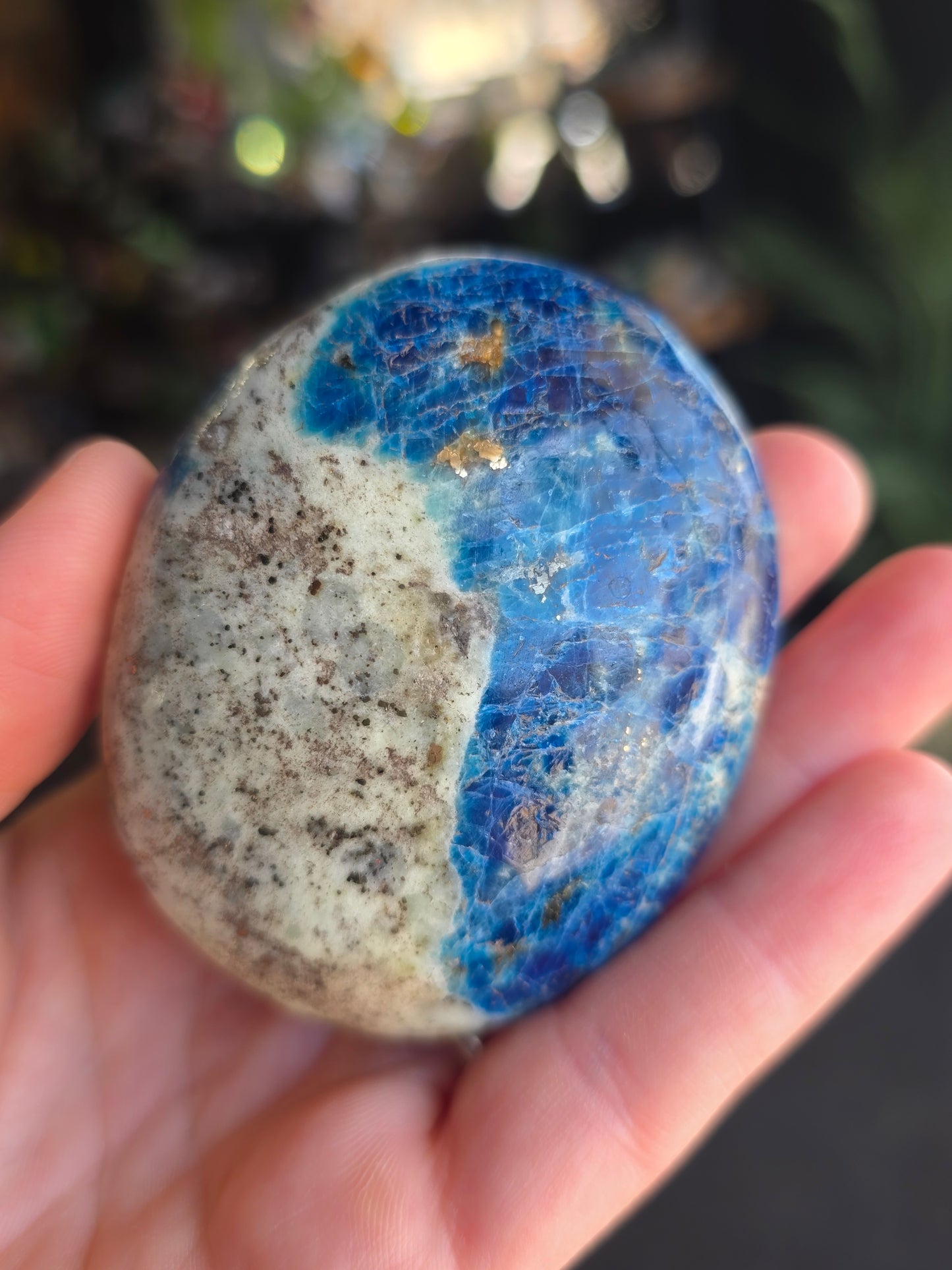 Fluorecent Sodalite Palm Stone