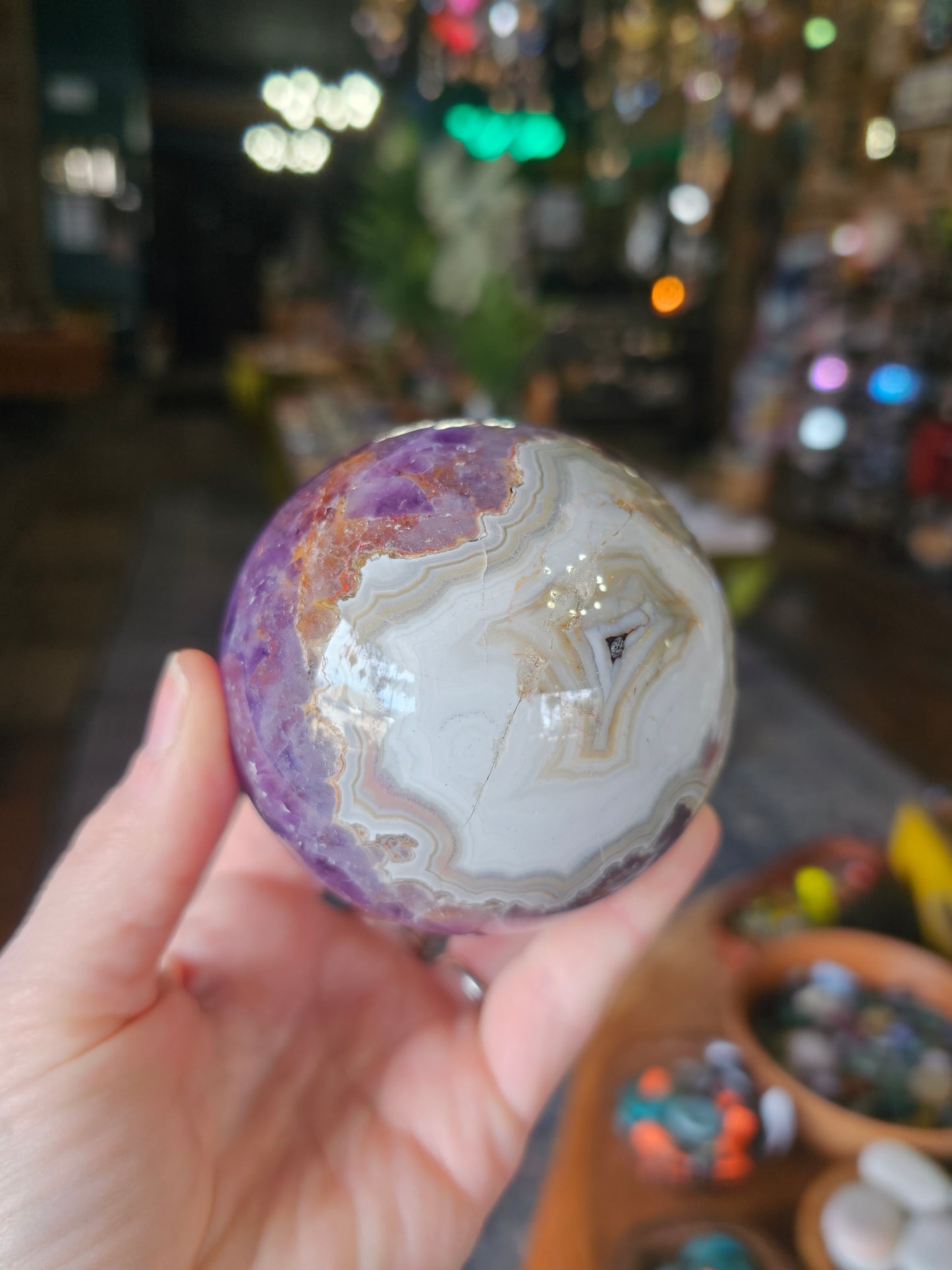 Amethyst Agate Sphere