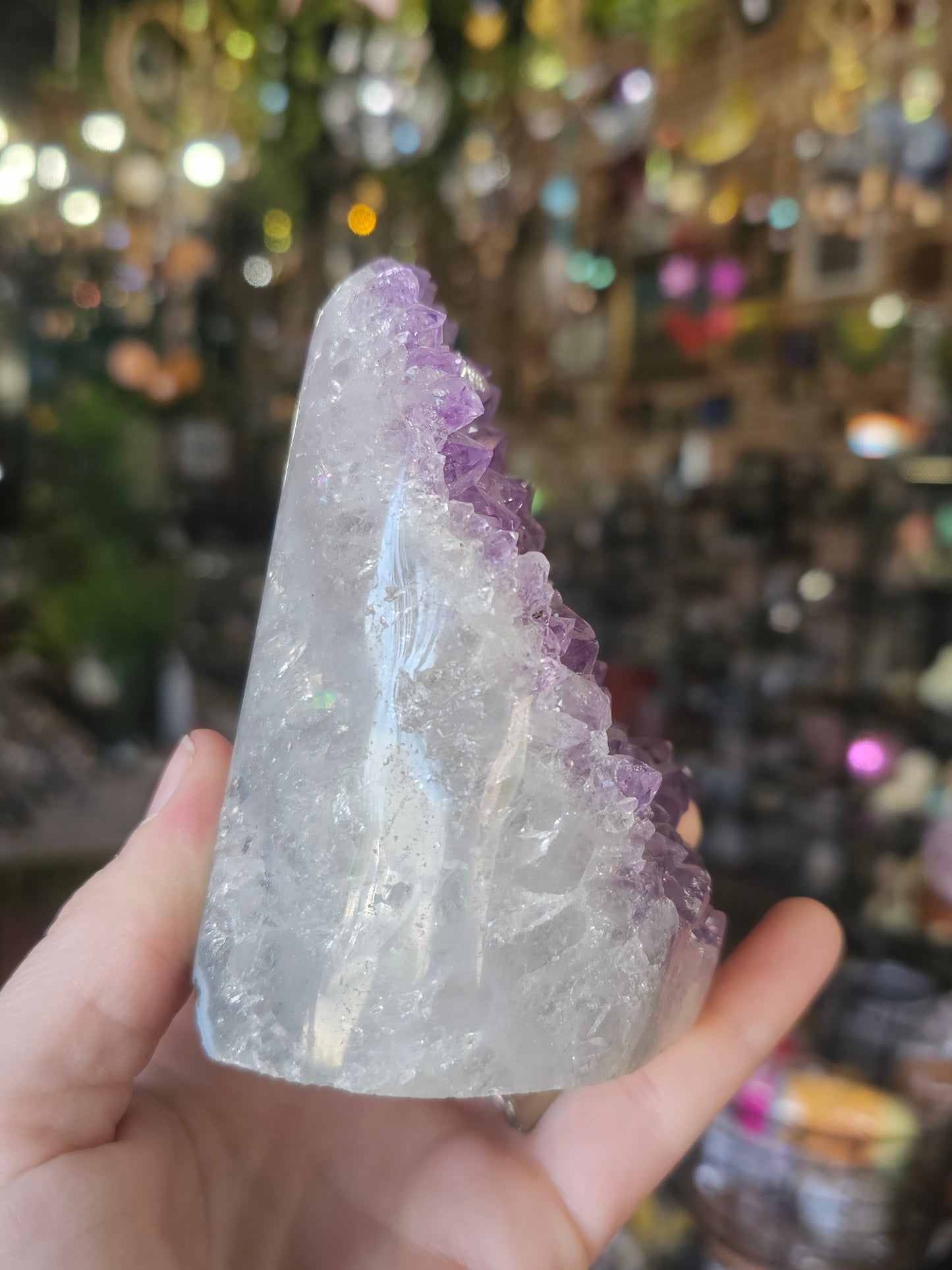 Amethyst Agate Cut Base Freeform