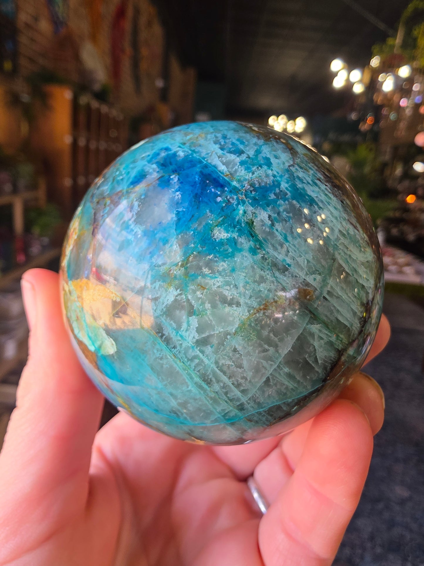 Chrysocolla and Shatuckite Sphere