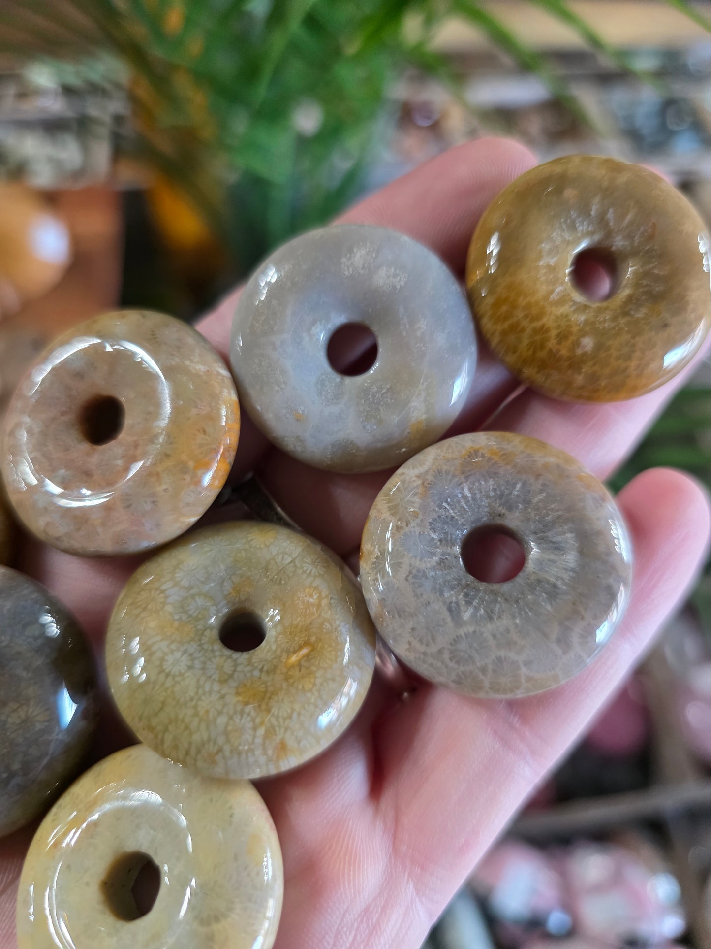 Coral Jade Donut Carving