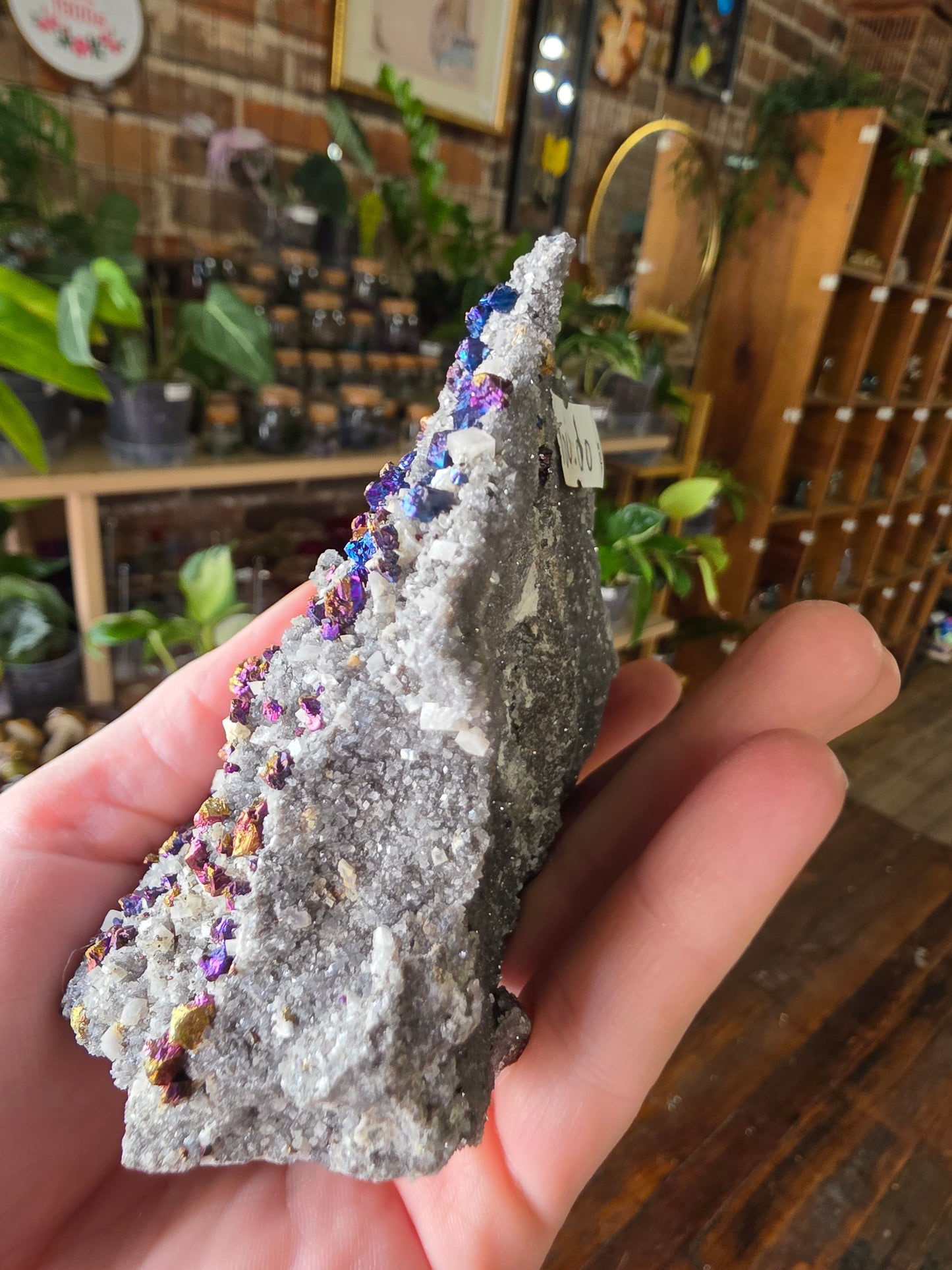 Chalcopyrite on Druzy Quartz