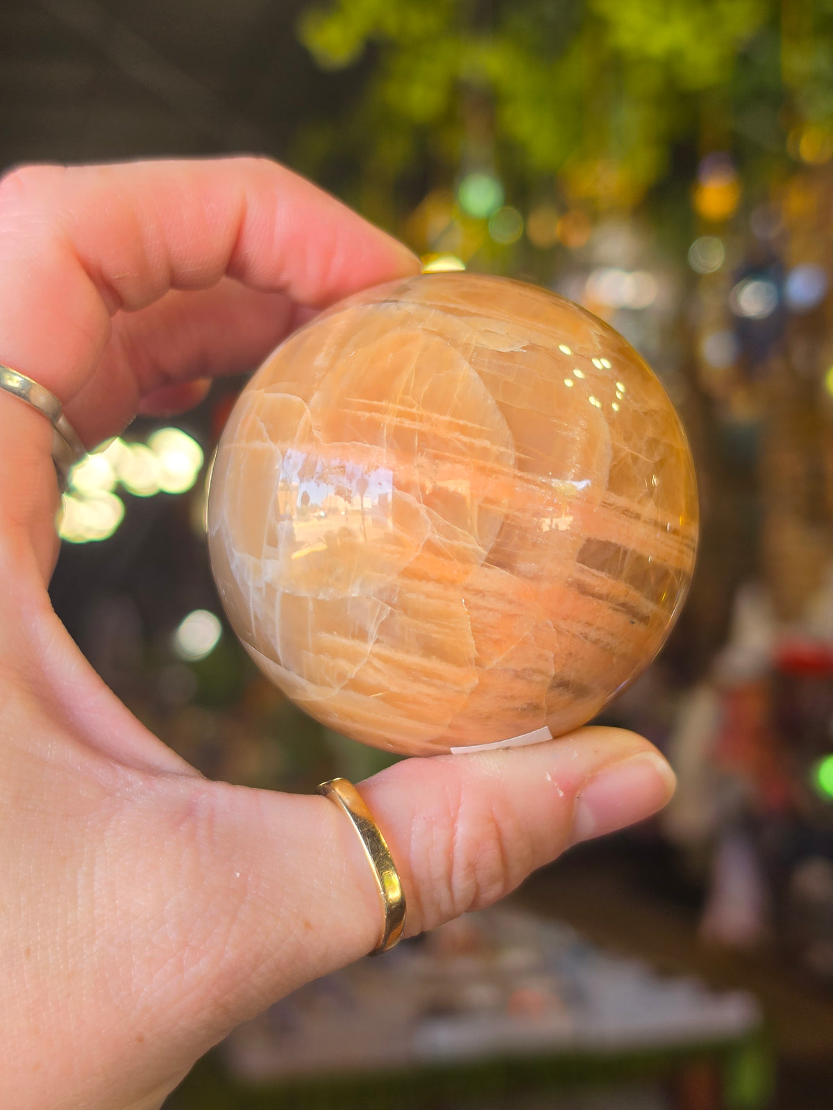 Peach Moonstone Sphere