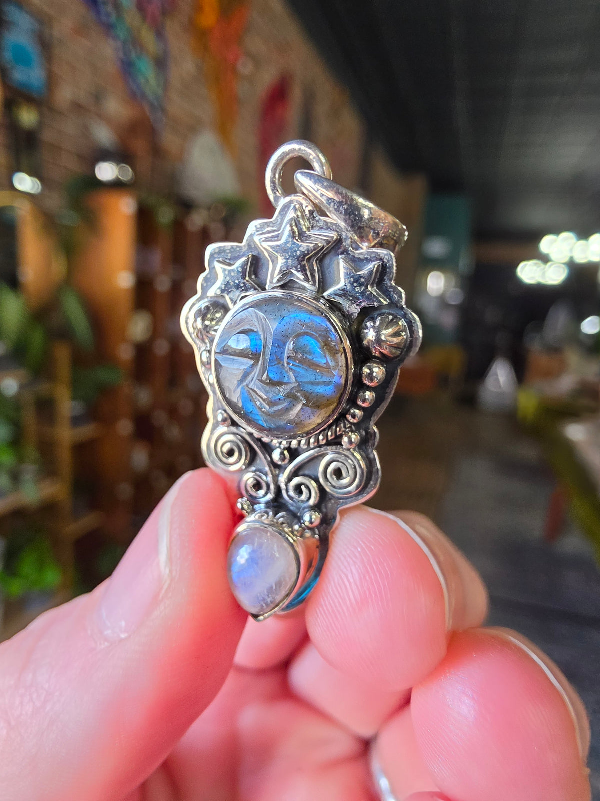 Labradorite and Moonstone Pendant