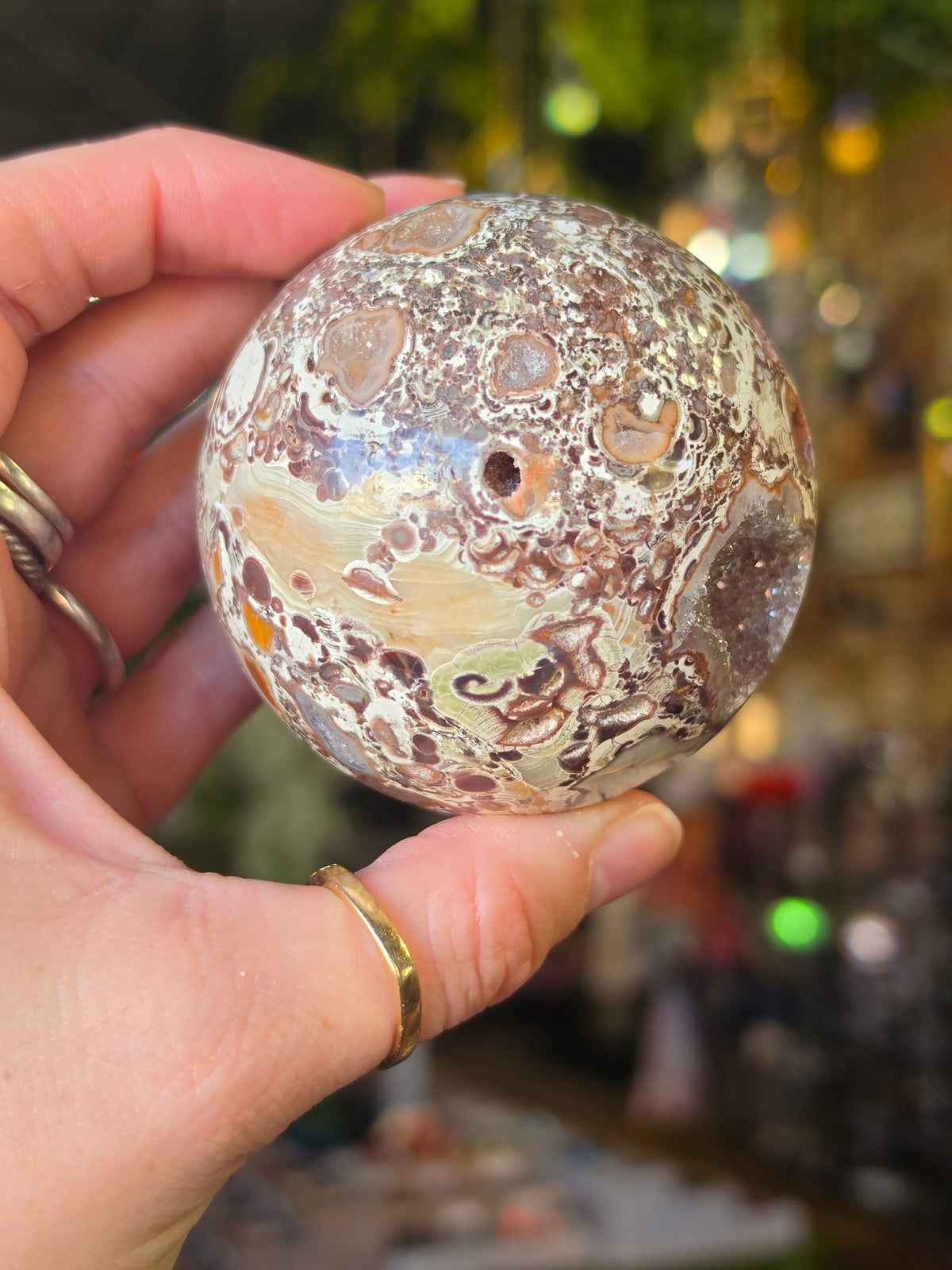 Druzy Money Agate Sphere