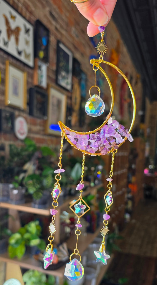 Chip Bead Moon Suncatcher