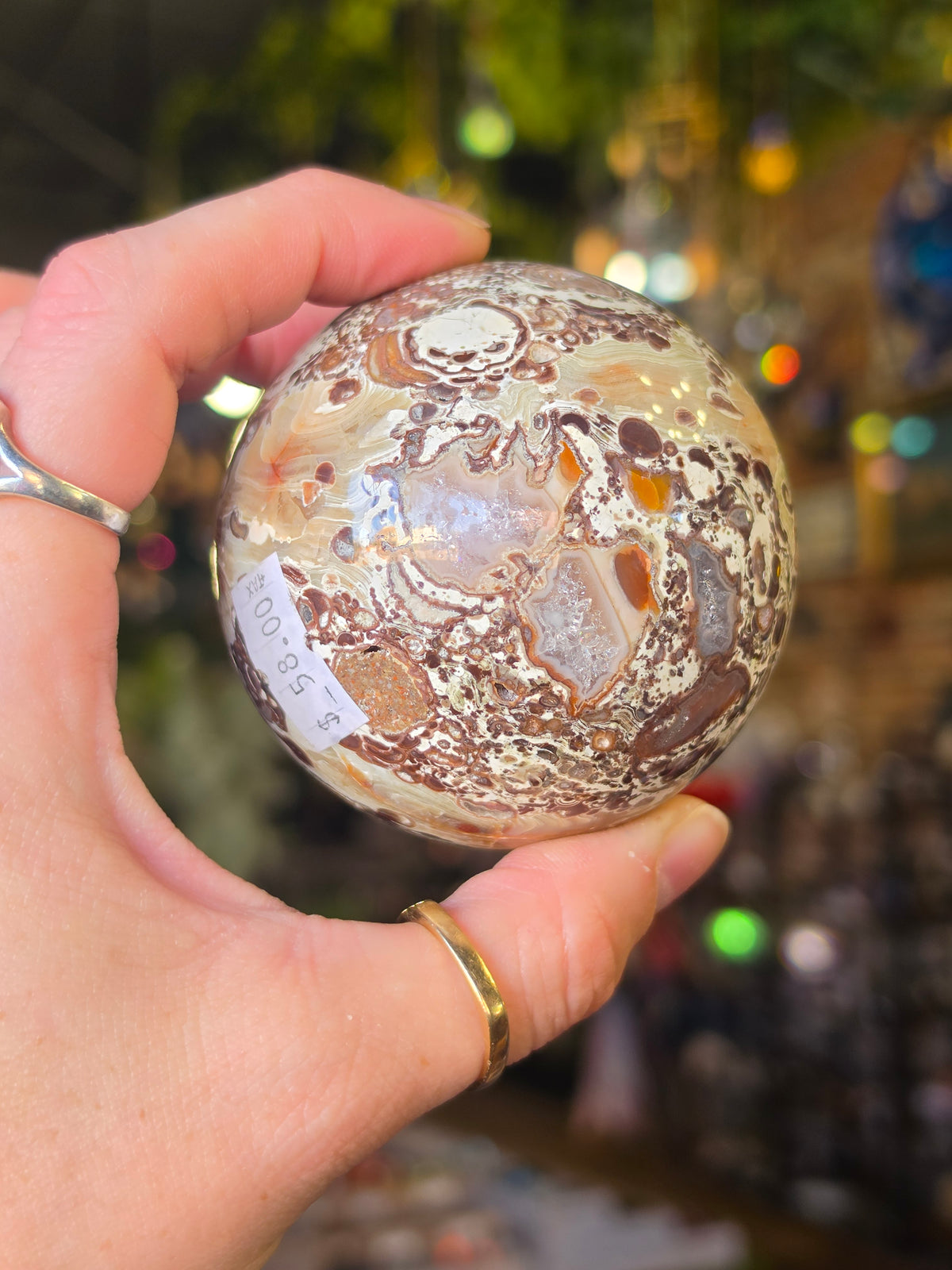 Druzy Money Agate Sphere