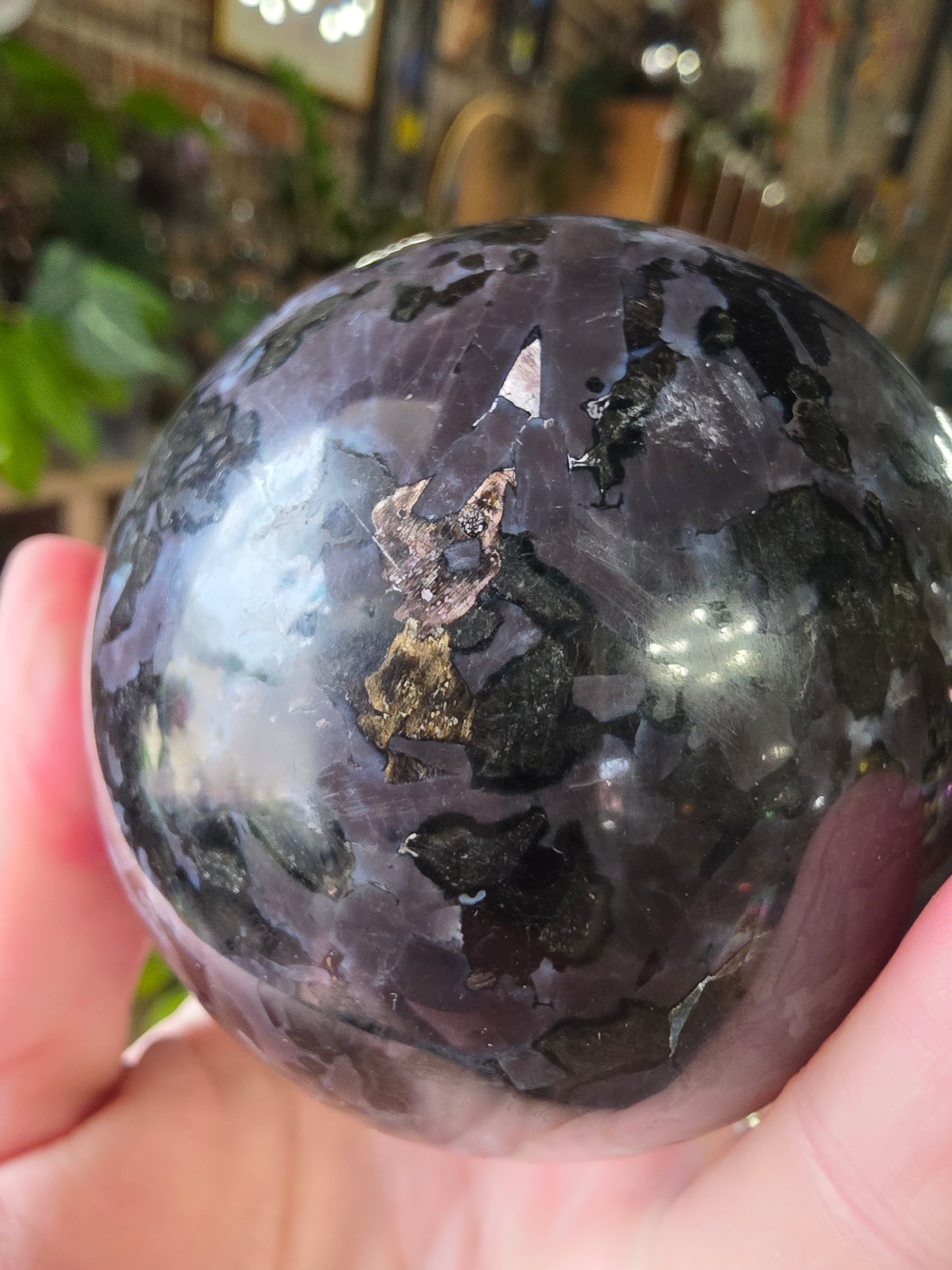 Indigo Gabbro Sphere ( Merlinite)
