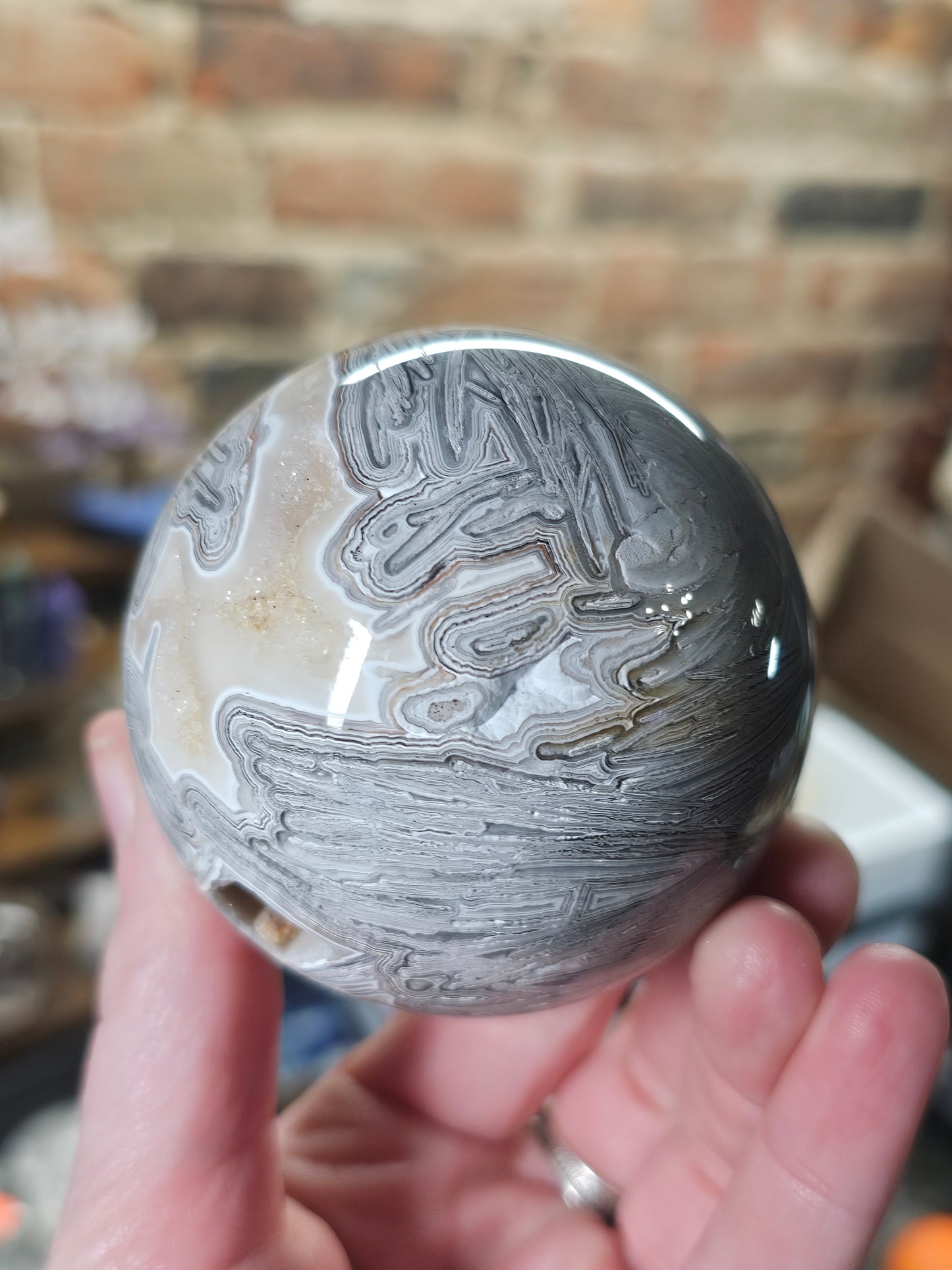 Lattice Lace Agate Sphere