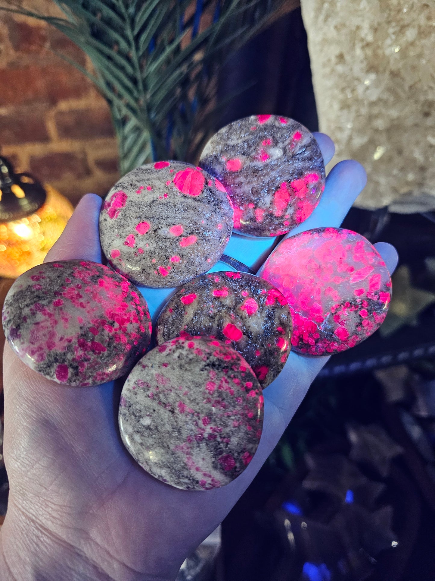 Ruby in Matrix Palm Stone