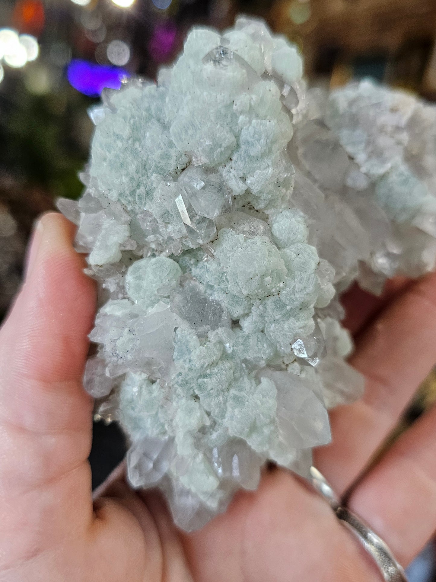 Prehnite on Quartz