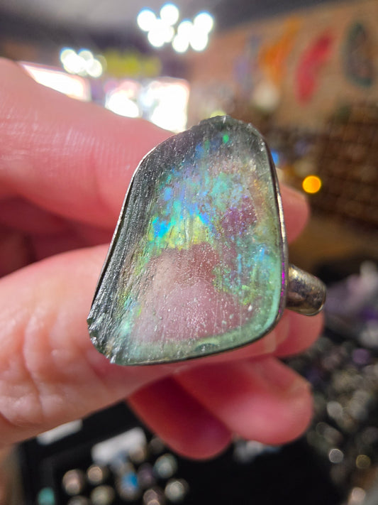 Patina Glass Ring Size 8