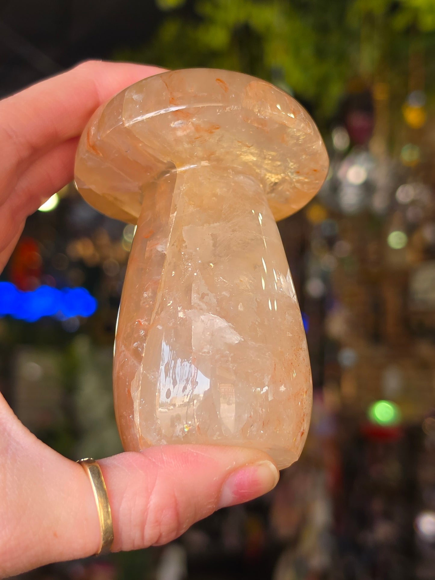 Fire Quartz Mushroom Carving