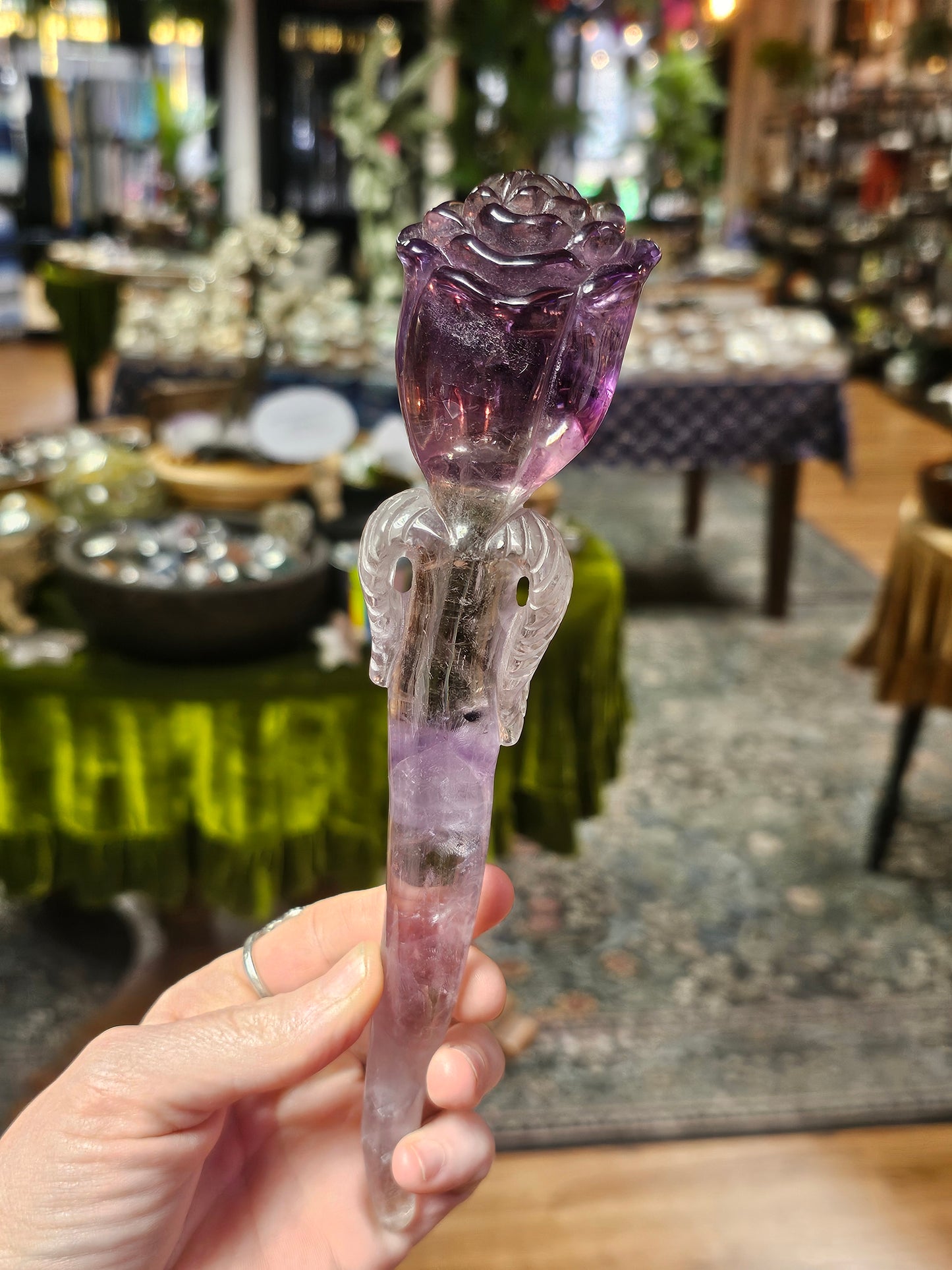 Amethyst Rose Carving