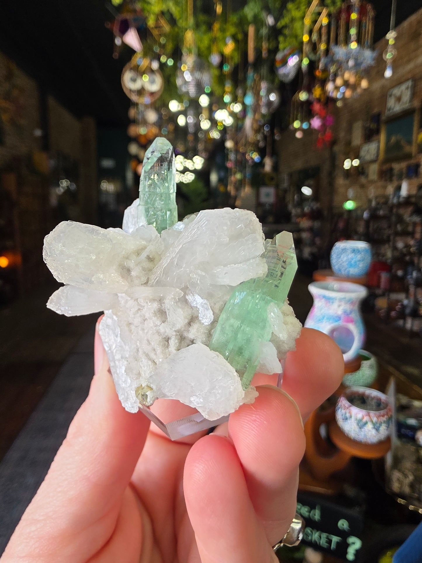 Green Apophyllite On Stilbite