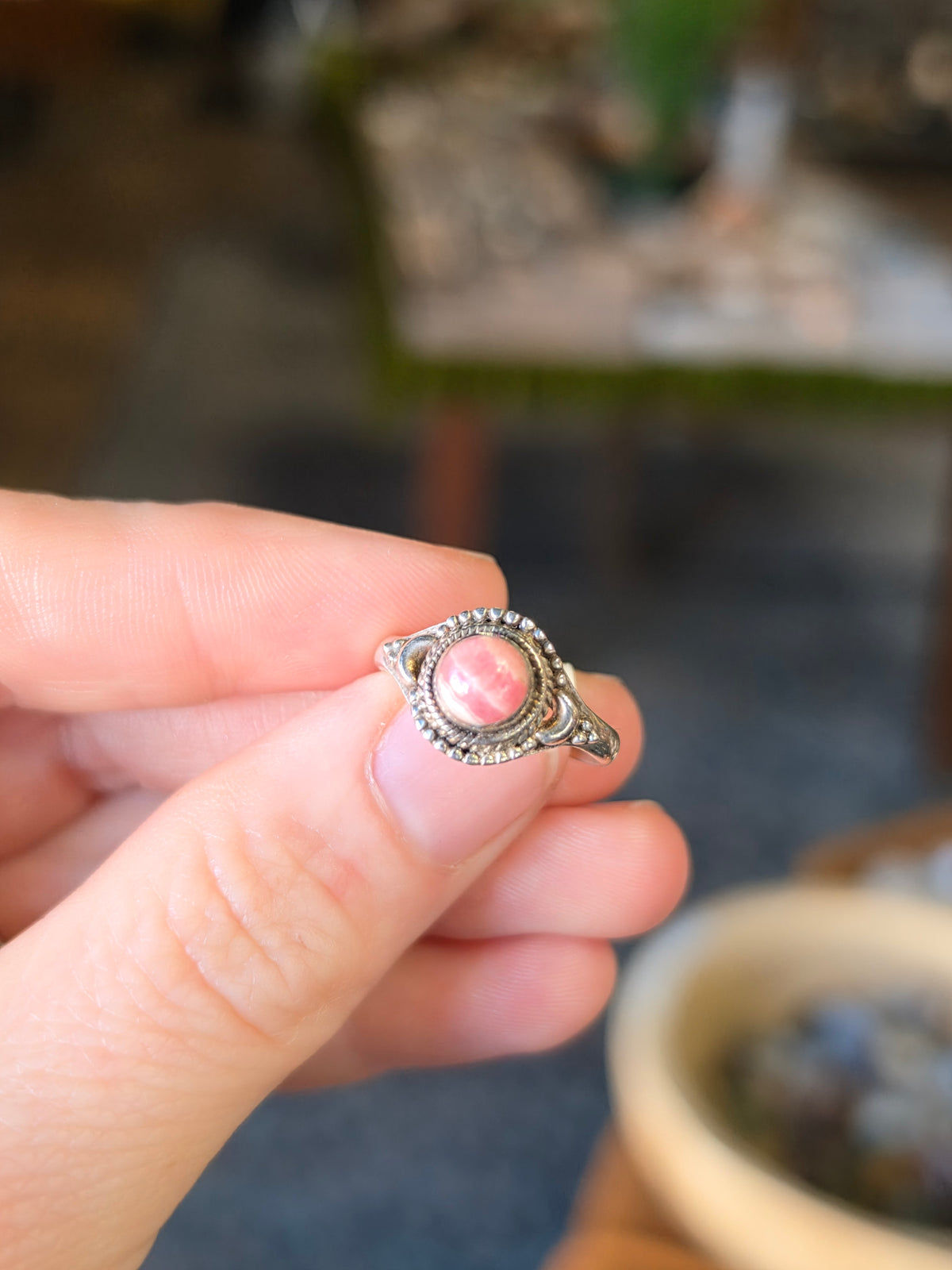 Size 6.5 Rhodochrosite Ring