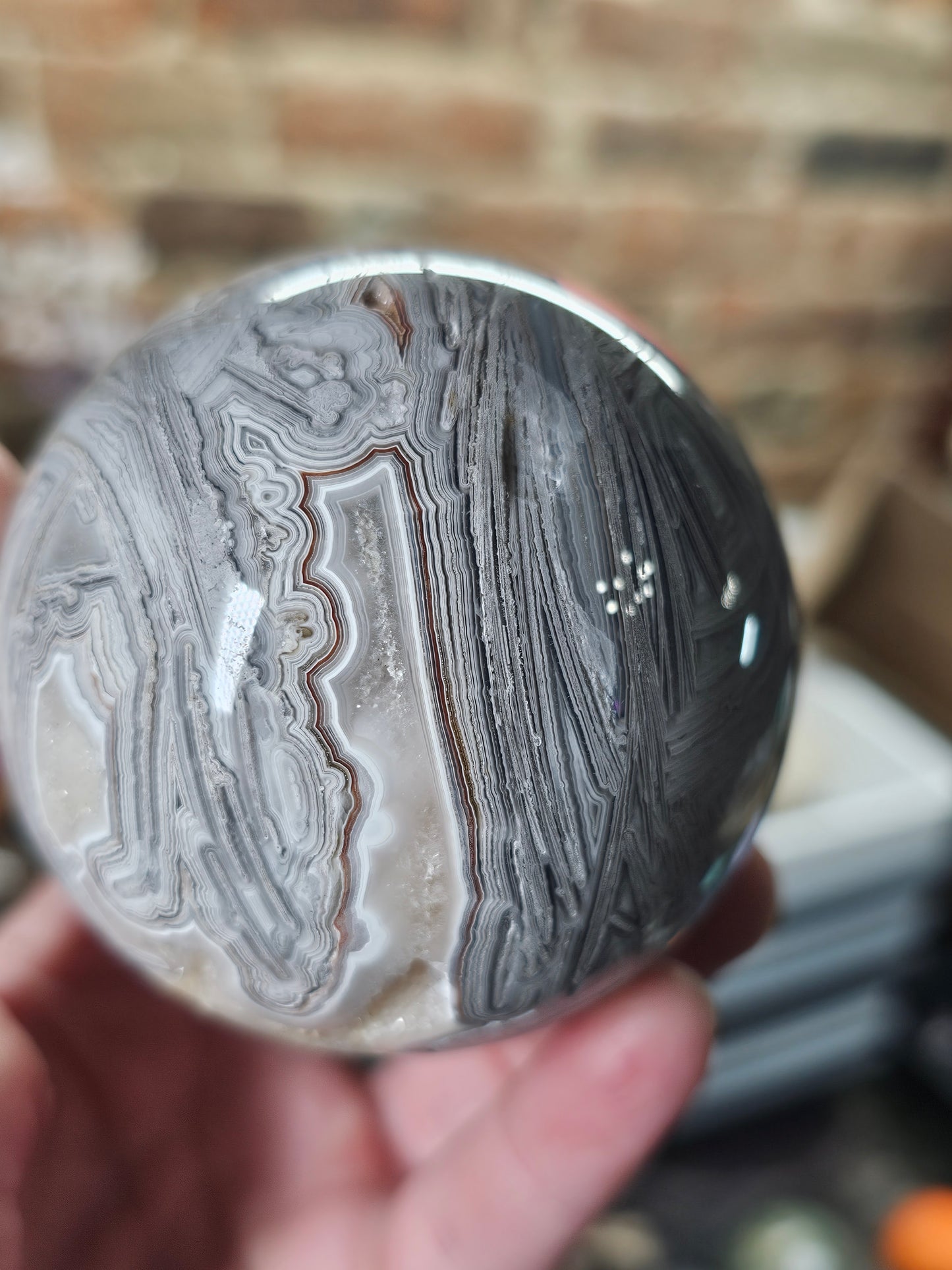 Lattice Lace Agate Sphere
