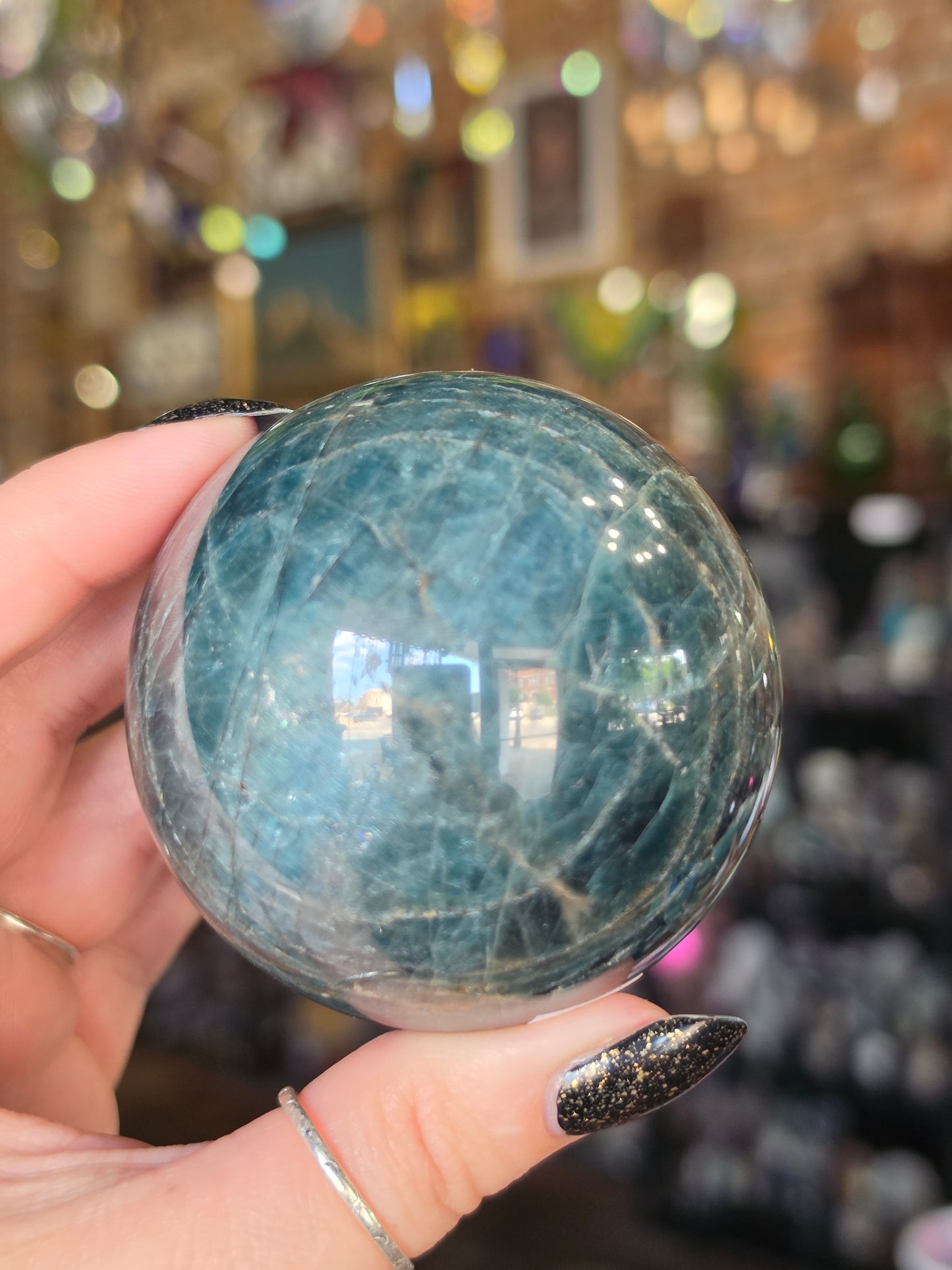 Blue Apatite Sphere